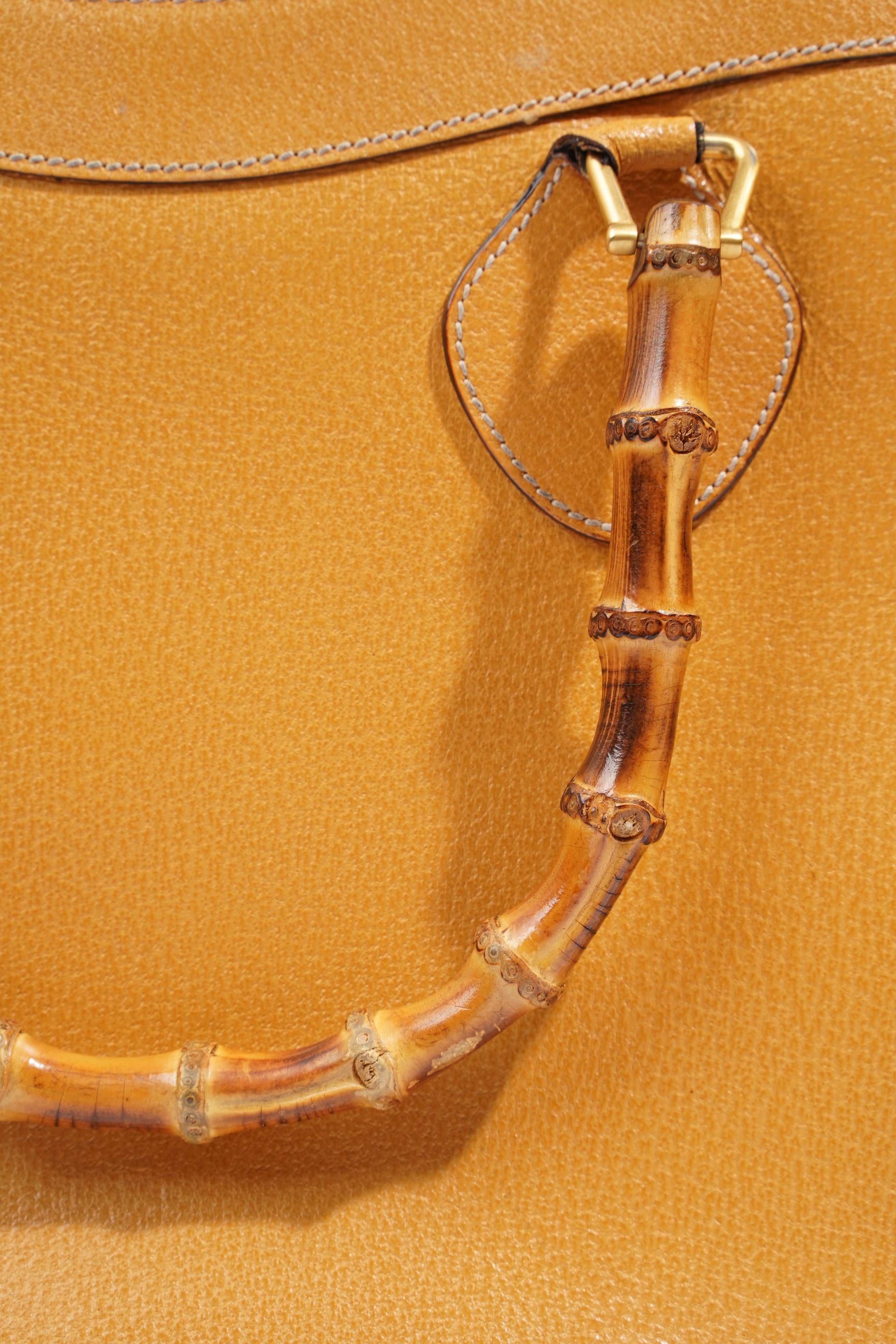 Gucci Diana Bamboo Strap Mustard Leather