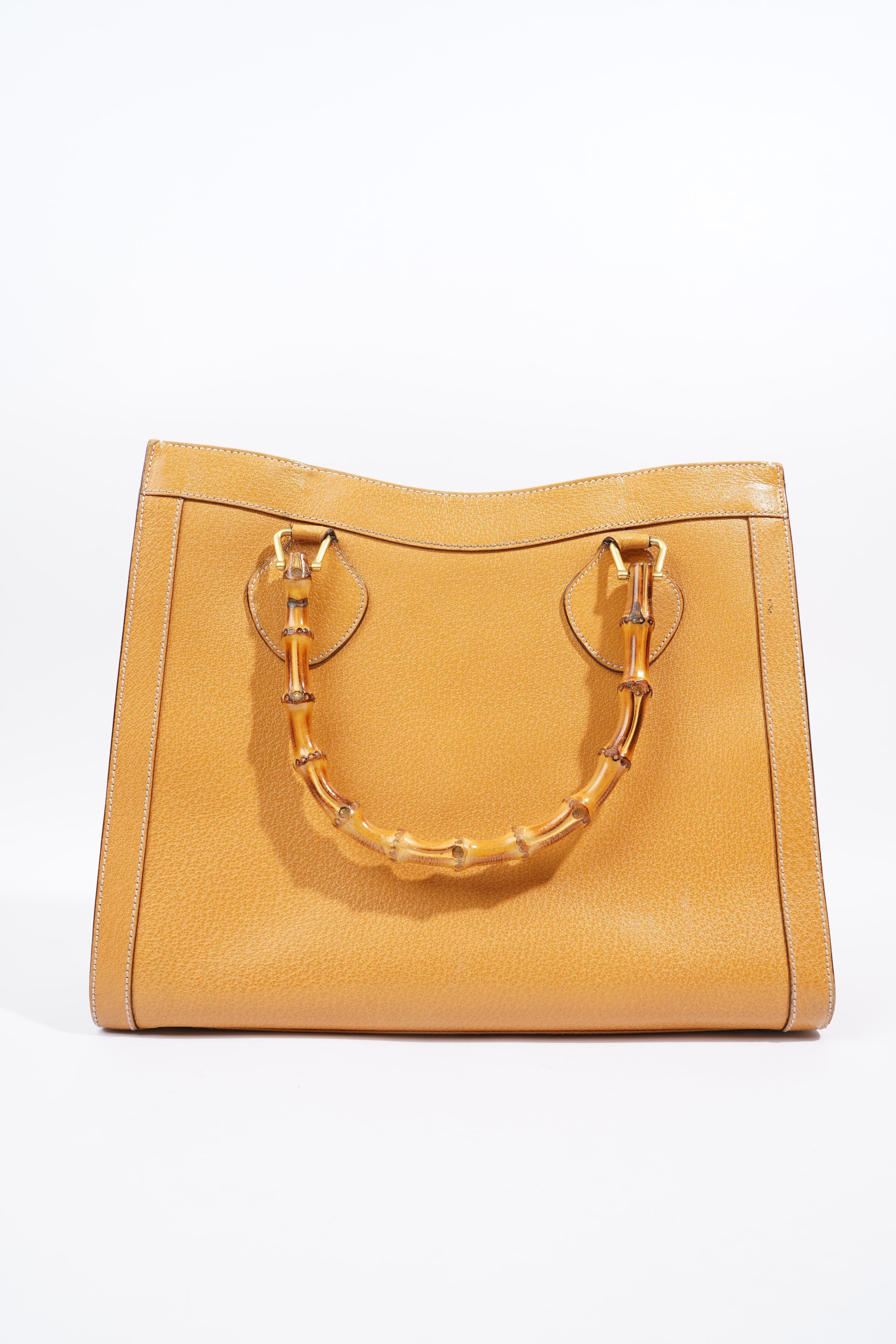 Gucci Diana Bamboo Strap Mustard Leather