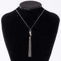 Saint Laurent YSL Tassel Necklace Silver Base Metal