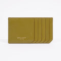 Saint Laurent 5 Fragments Card Holder Olive Green Calfskin Leather