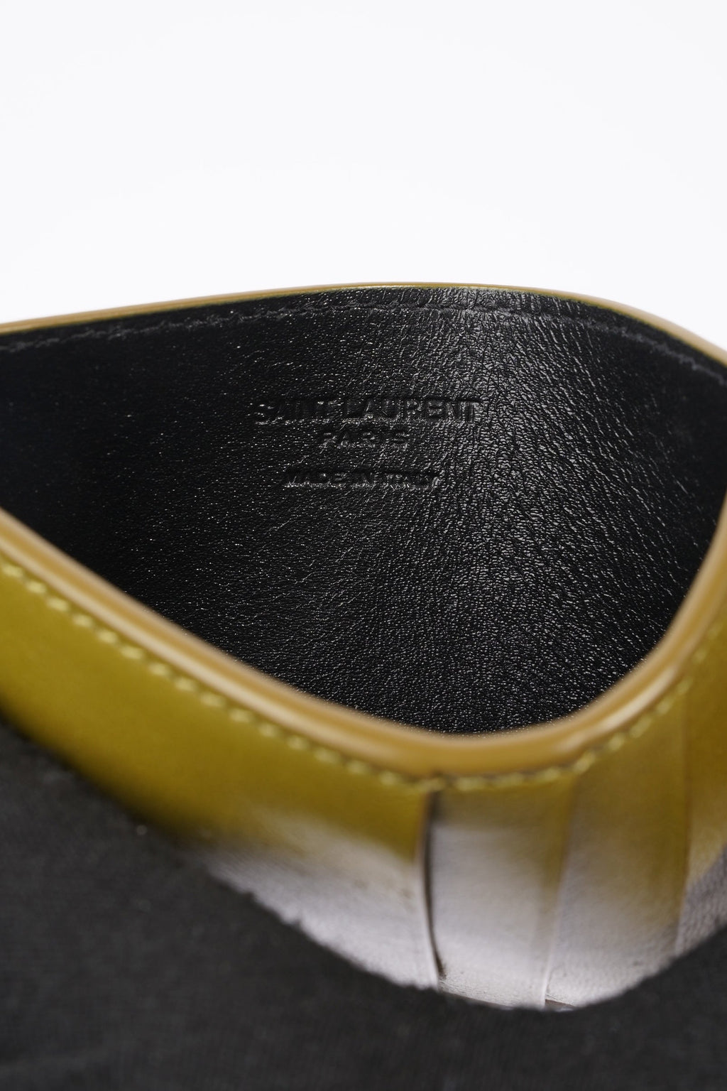 Saint Laurent 5 Fragments Card Holder Olive Green Calfskin Leather