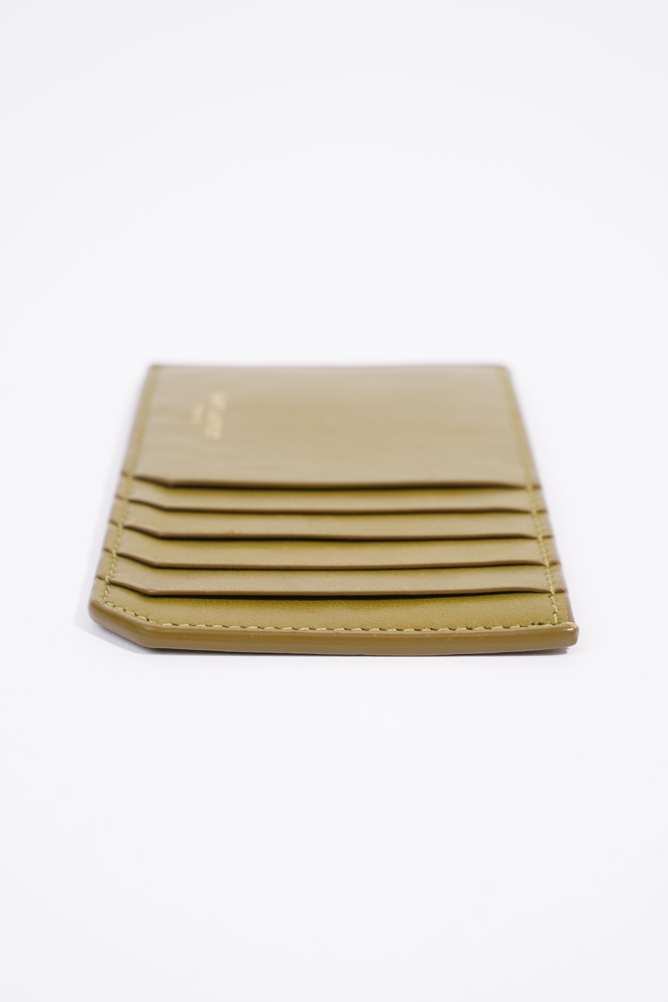 Saint Laurent 5 Fragments Card Holder Olive Green Calfskin Leather