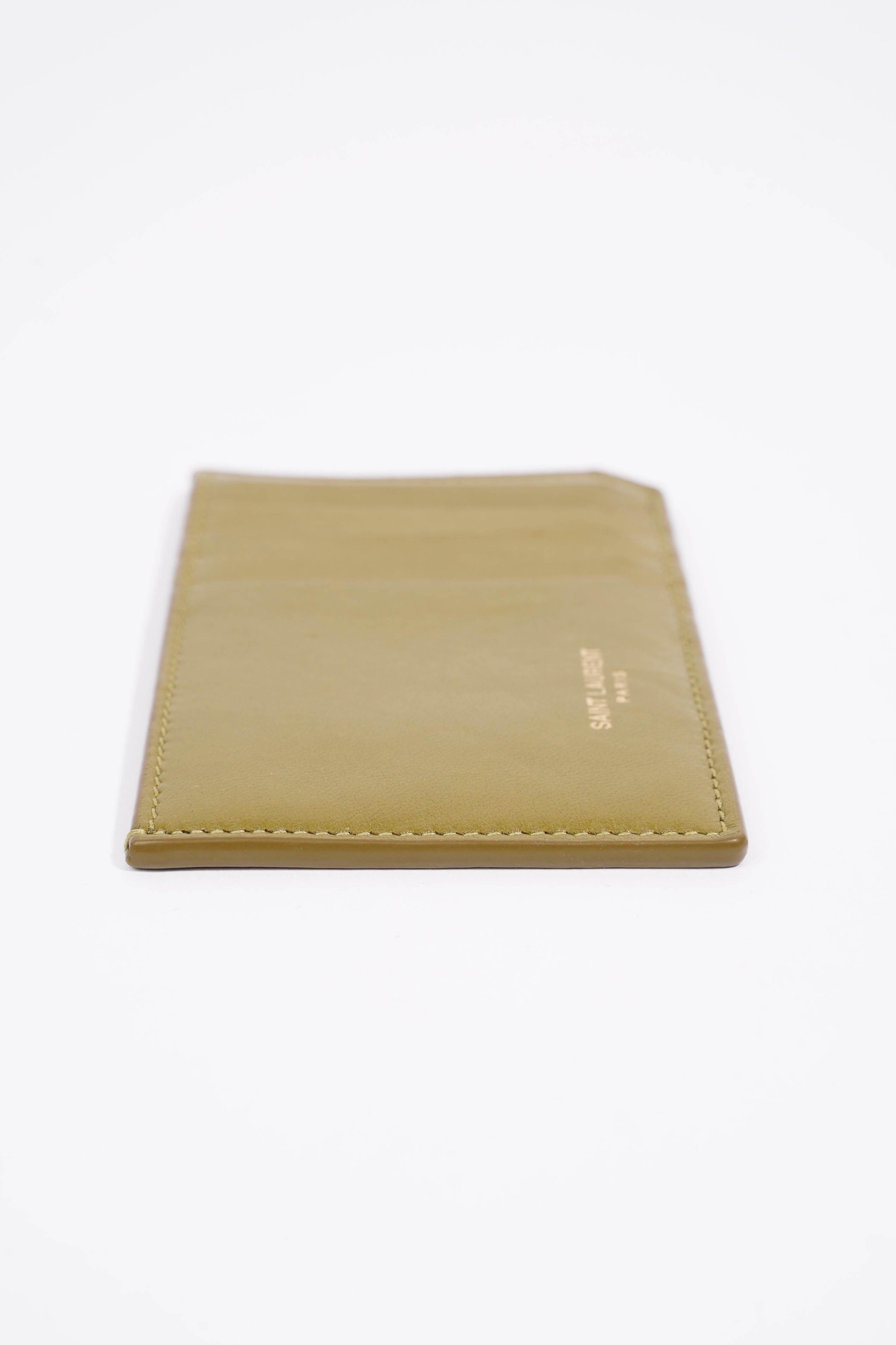 Saint Laurent 5 Fragments Card Holder Olive Green Calfskin Leather
