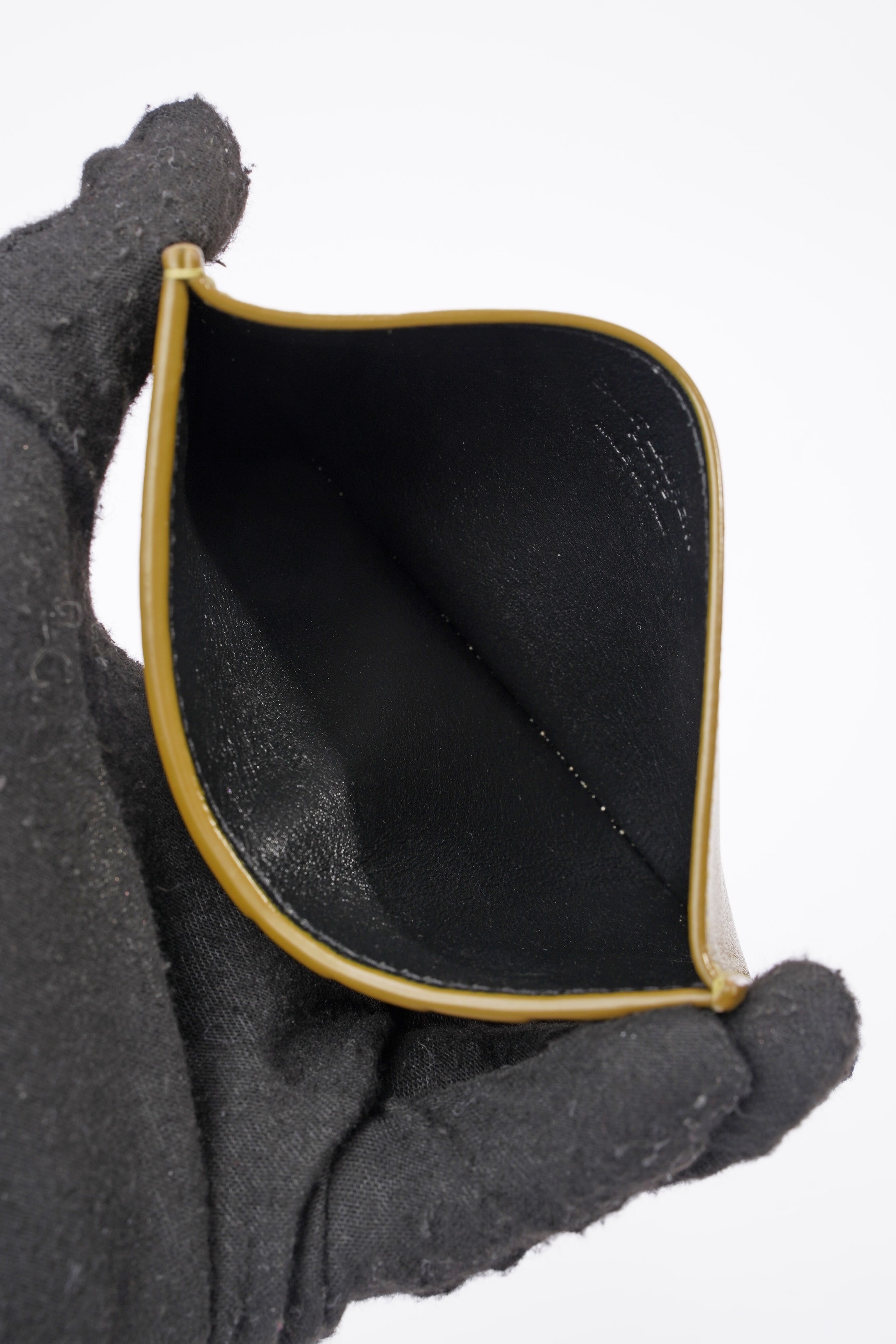 Saint Laurent 5 Fragments Card Holder Olive Green Calfskin Leather
