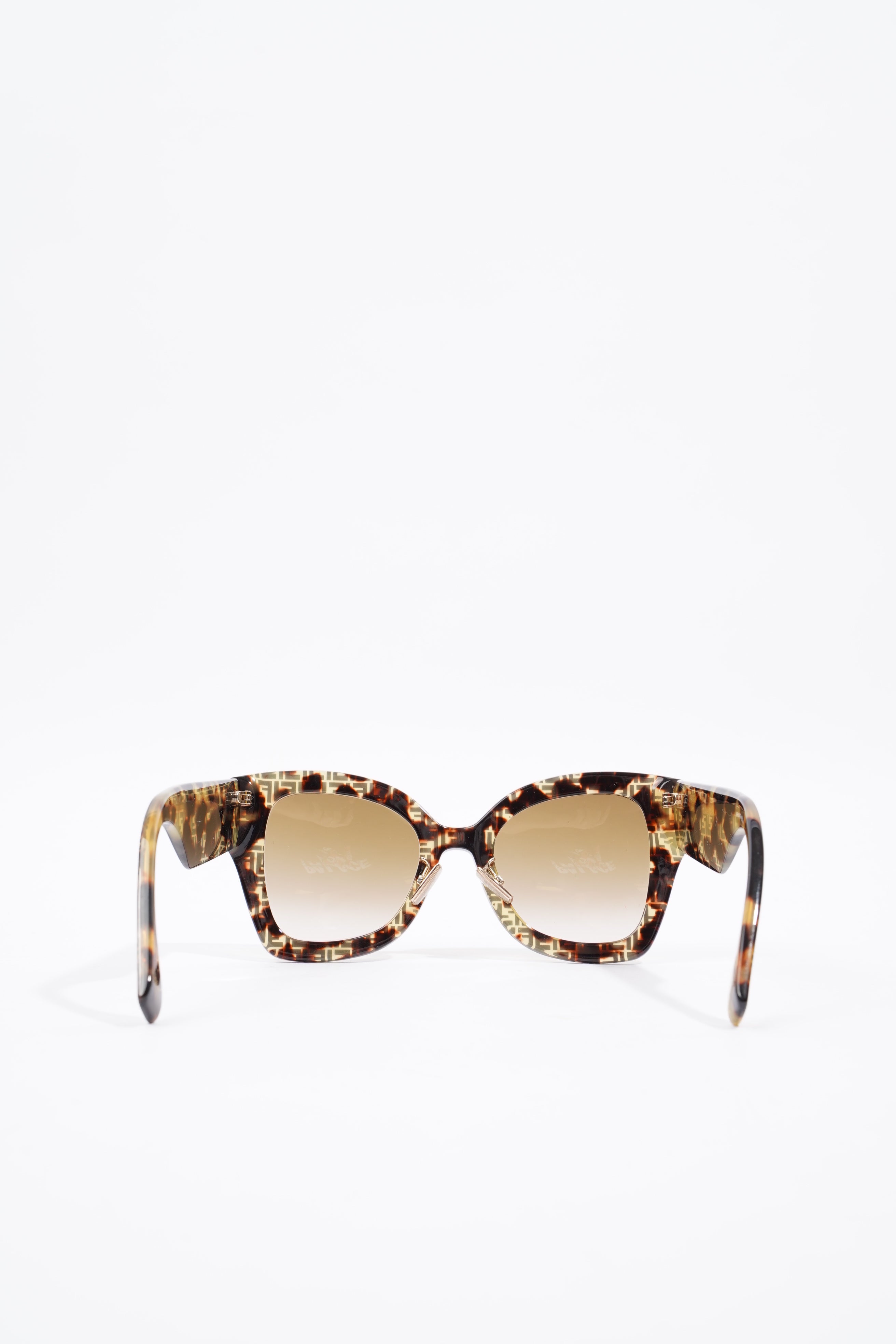 Fendi Oversized FF Frame Sunglasses Brown Acetate 51mm 23mm
