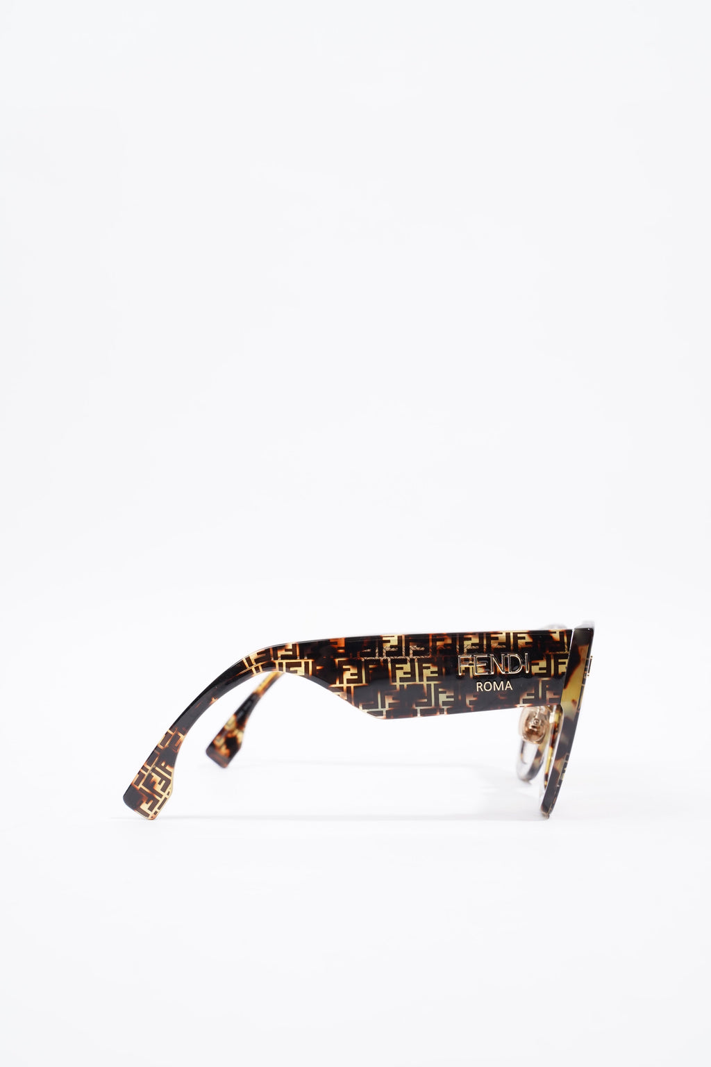 Fendi Oversized FF Frame Sunglasses Brown Acetate 51mm 23mm