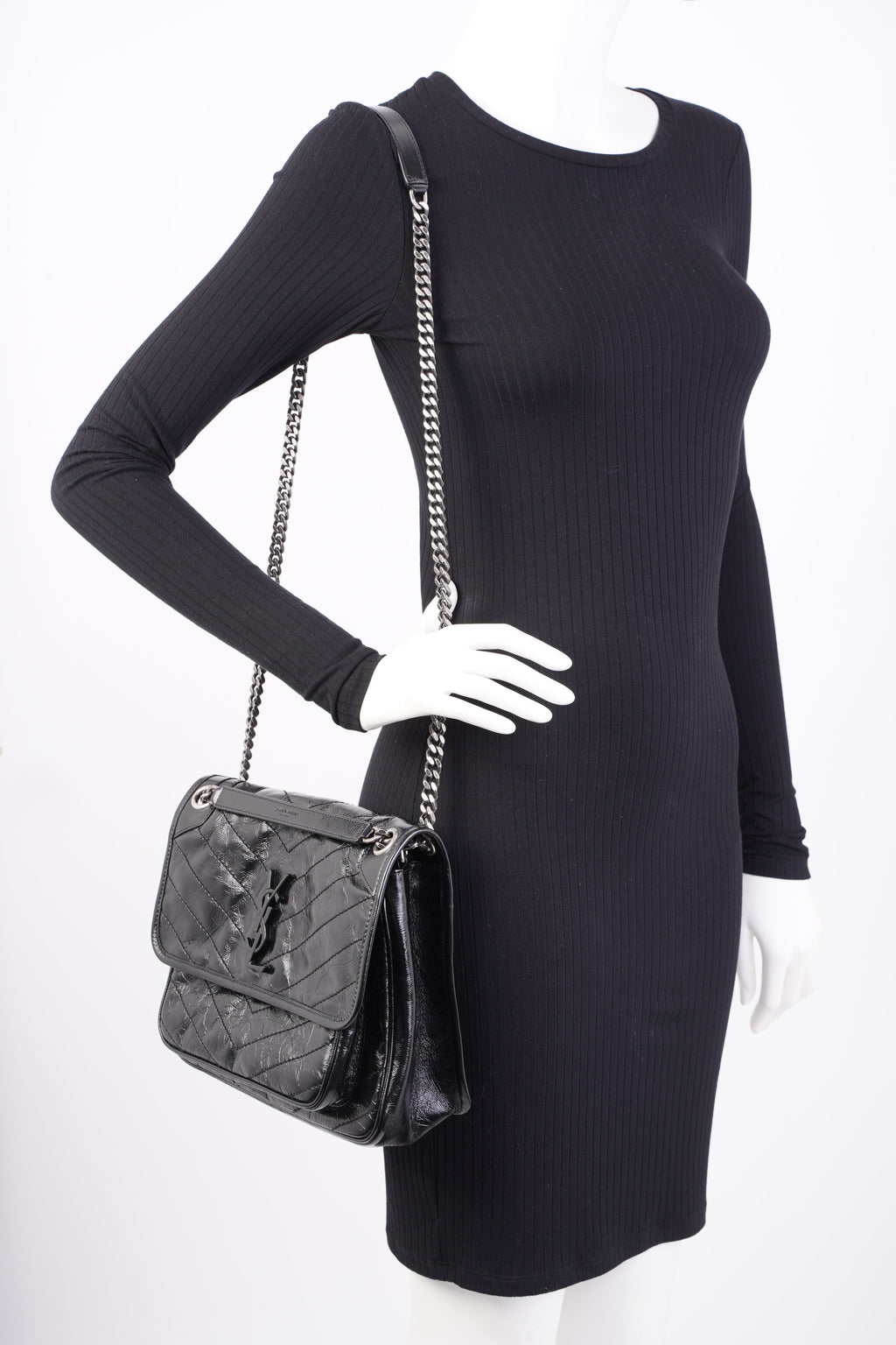 Saint Laurent Niki Black Leather Medium