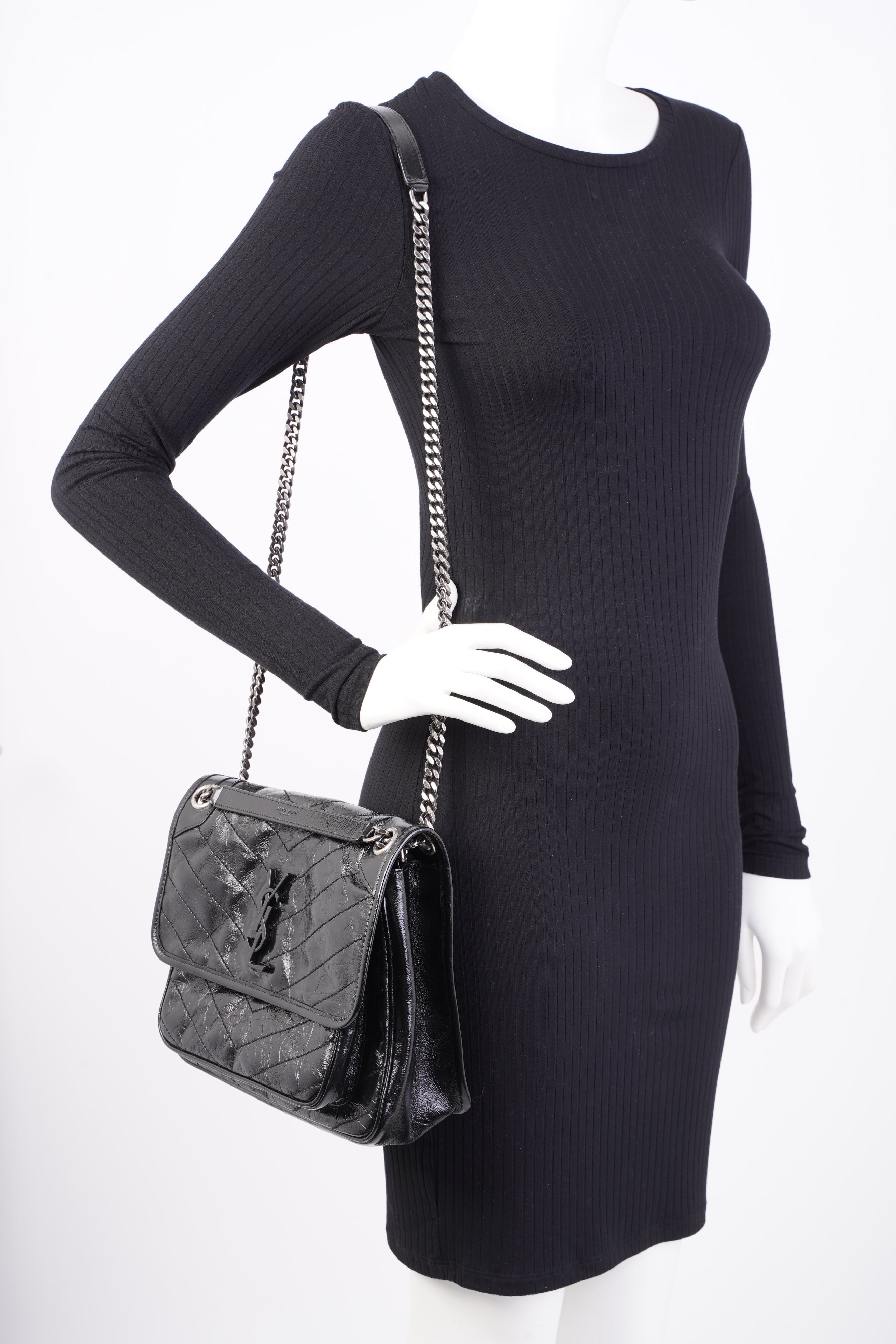 Saint Laurent Niki Black Leather Medium