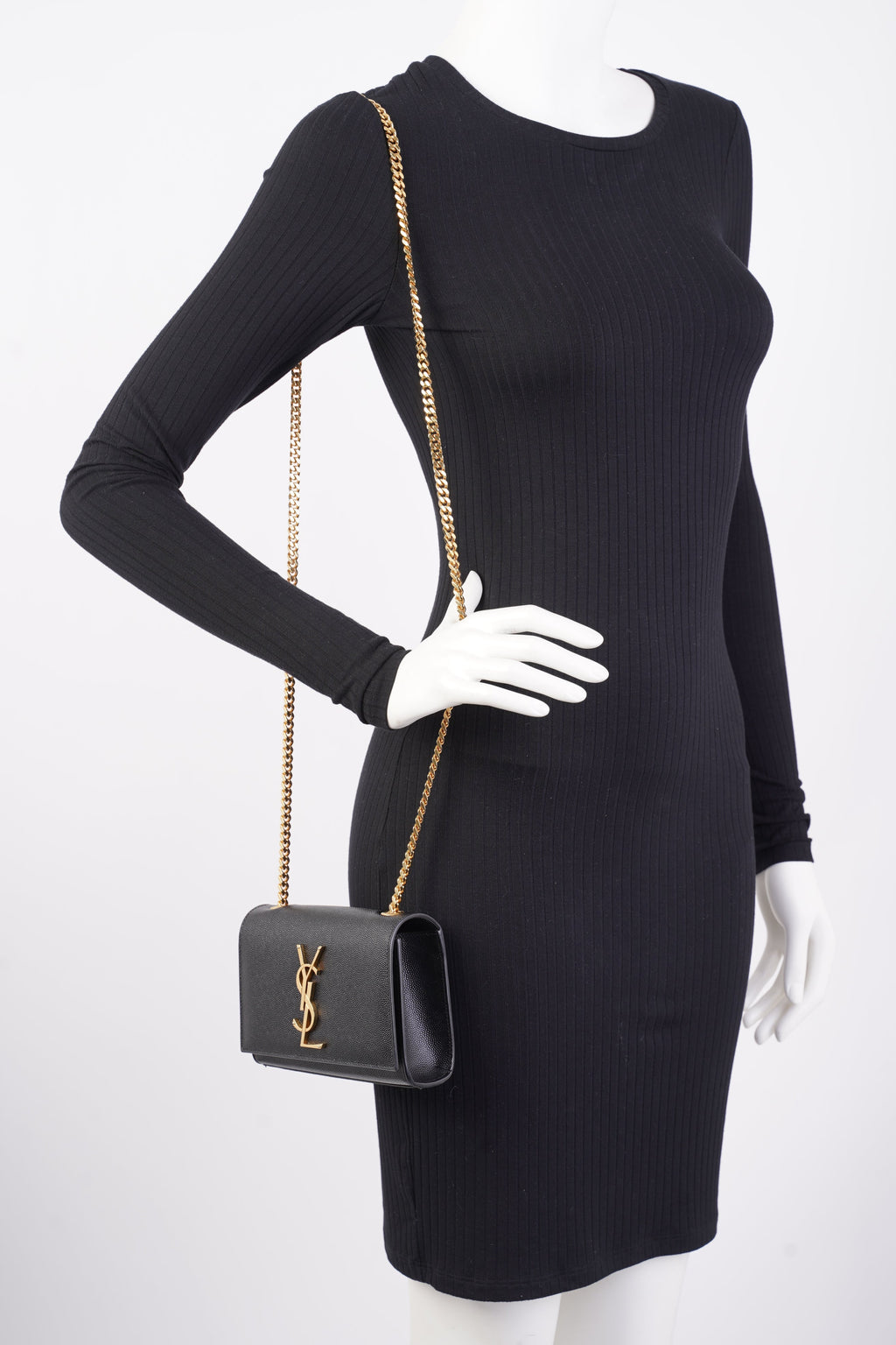 Saint Laurent Kate Black Leather Mini