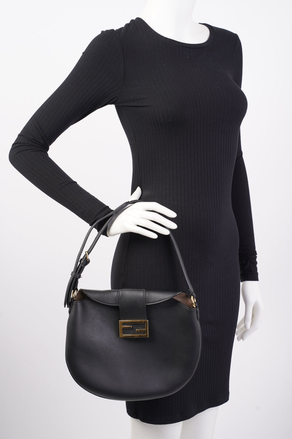 Fendi Croissant Bag Black / Brown Leather