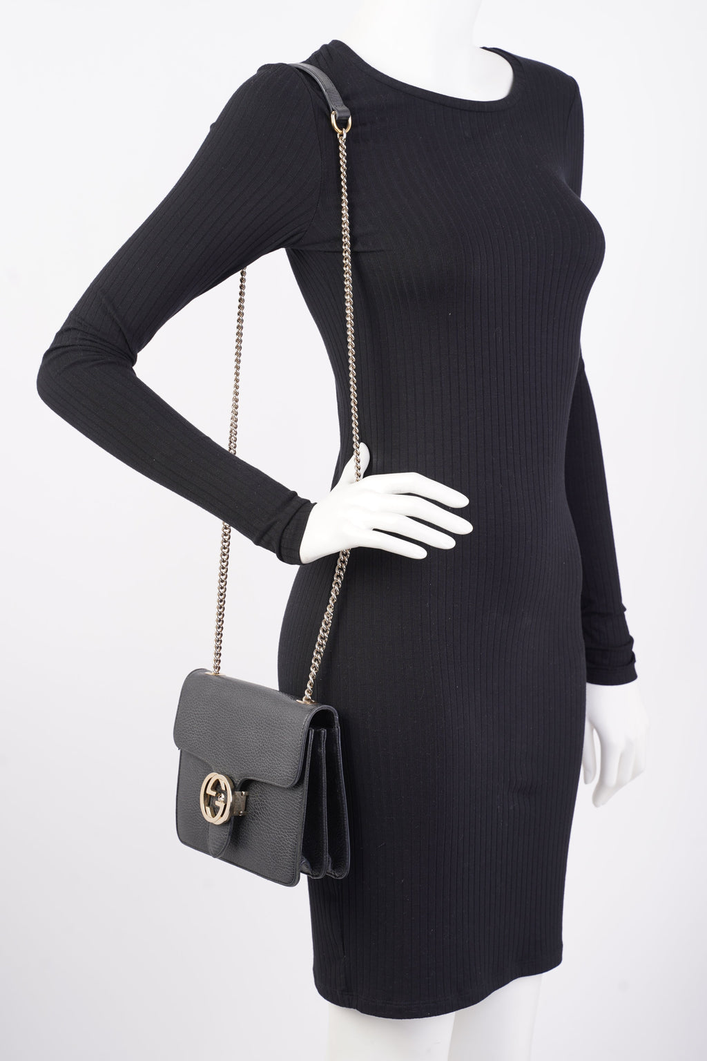 Gucci Interlocking Bag Black Leather Small