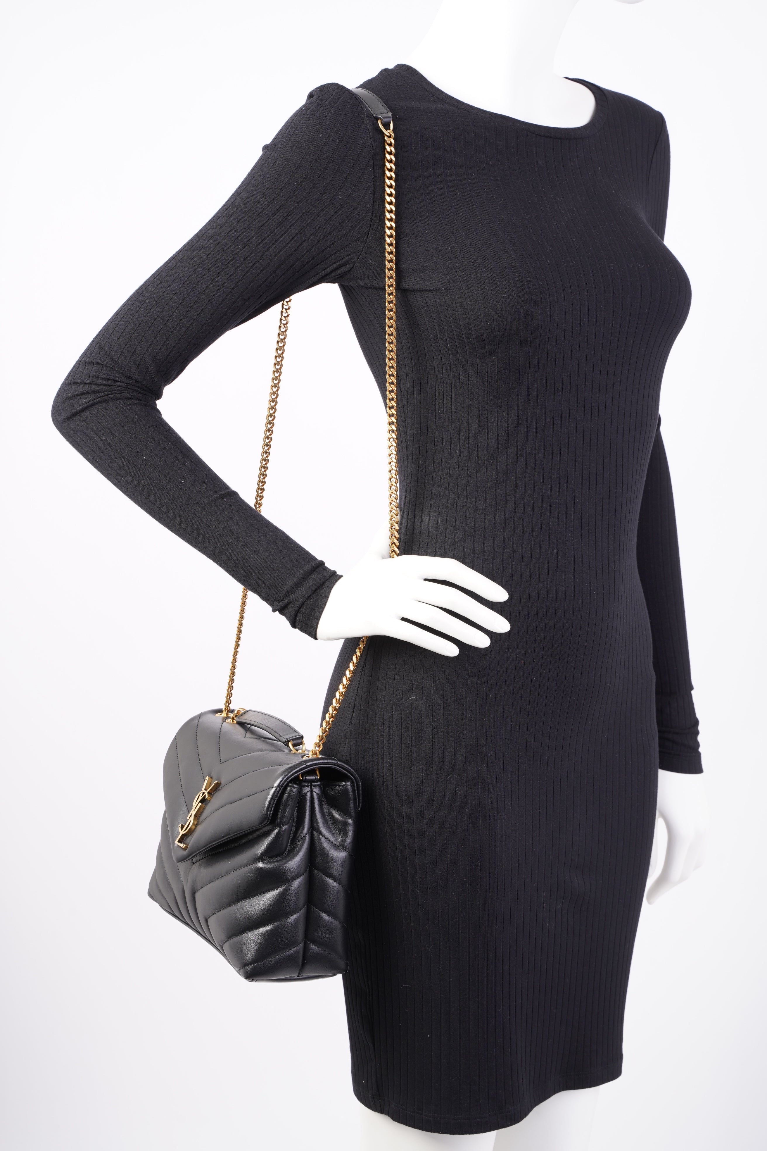 Saint Laurent Lou Lou Black Leather Small