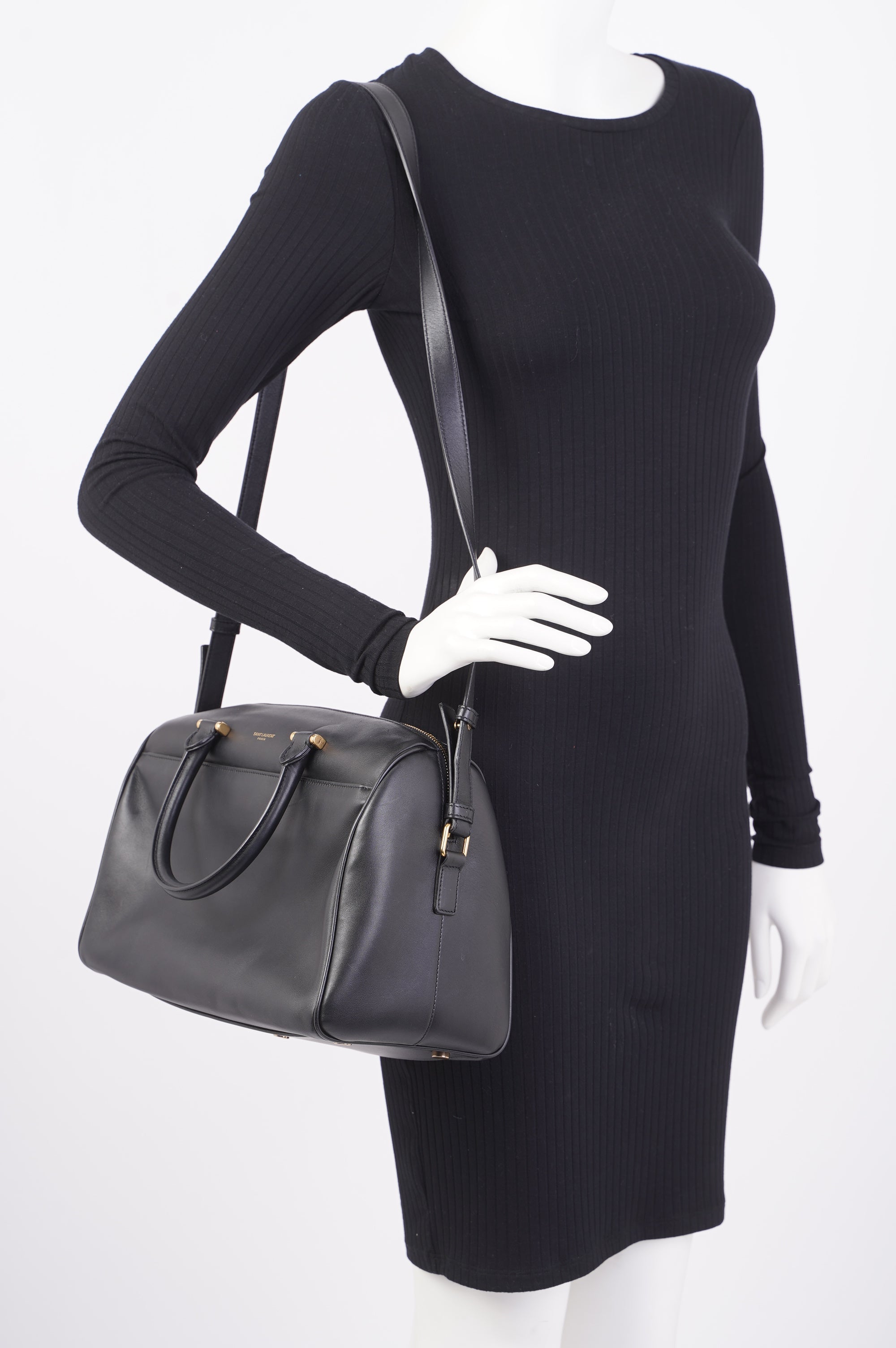 Saint Laurent Duffle Bag Black Leather Small