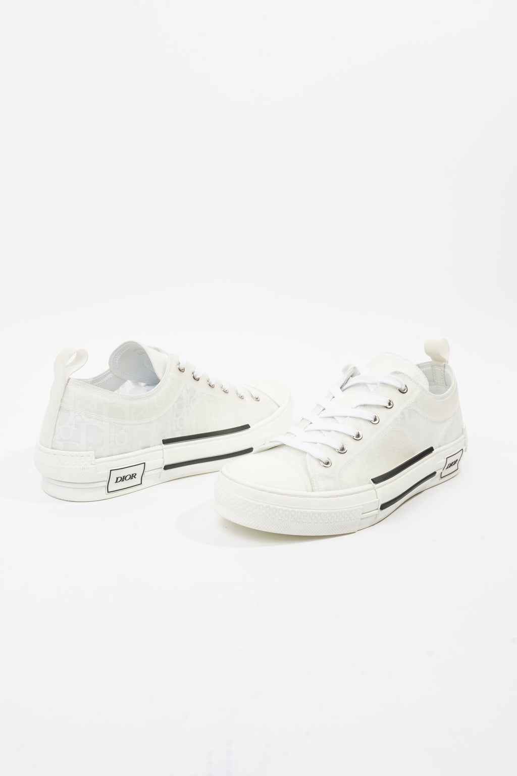 Christian Dior B23 Low Top Sneakers White Canvas EU 42 UK 8
