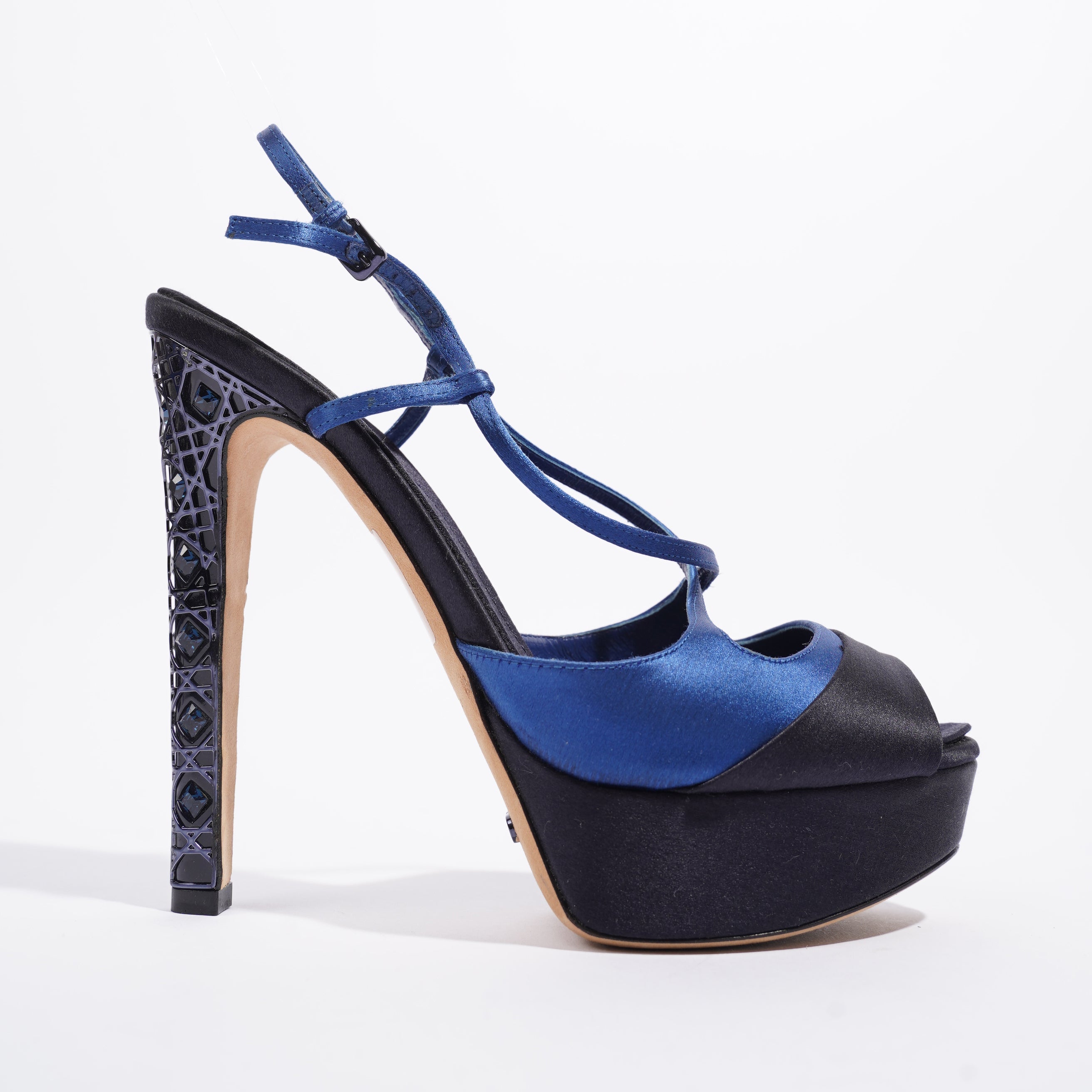 Christian Dior Pumps 120 Navy Satin EU 38.5 UK 5.5