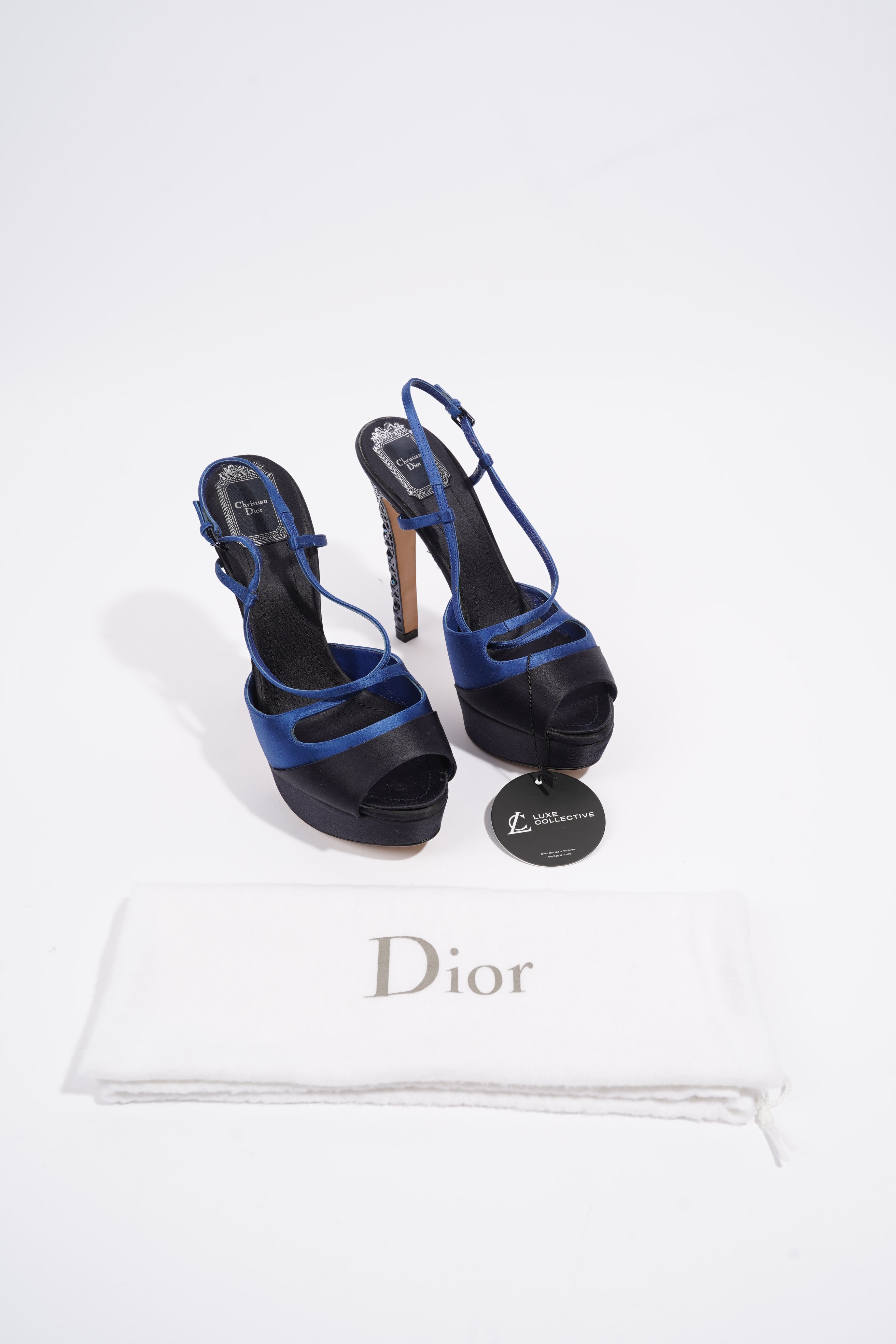 Christian Dior Pumps 120 Navy Satin EU 38.5 UK 5.5