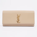 Saint Laurent Kate Clutch Beige Grained Leather