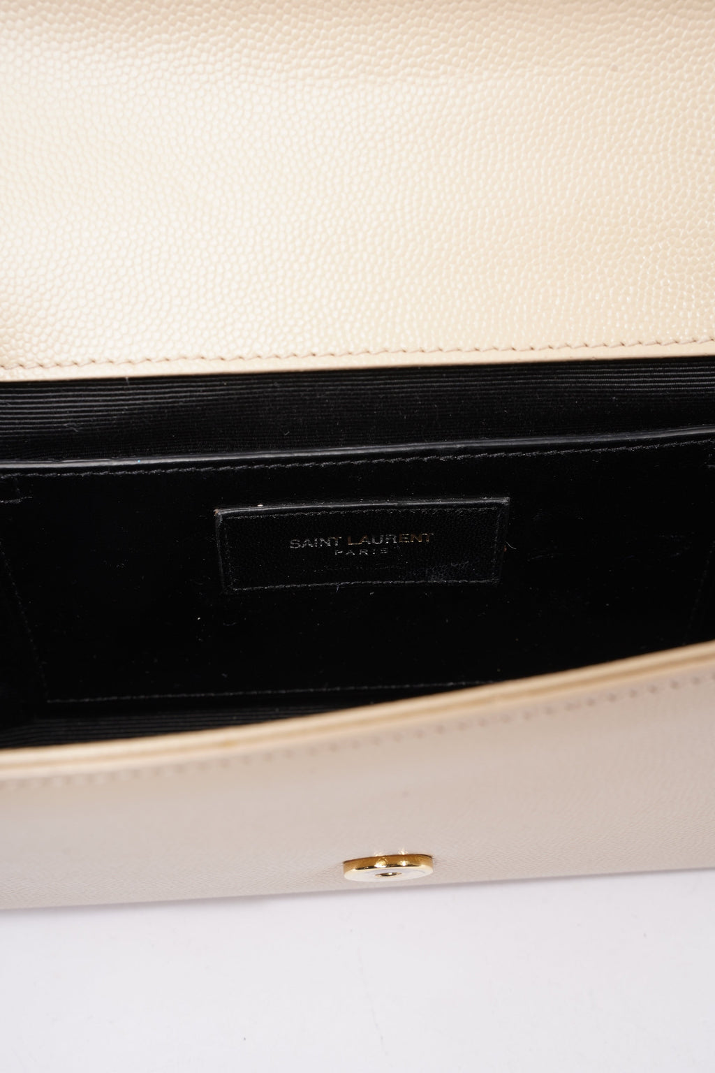 Saint Laurent Kate Clutch Beige Grained Leather