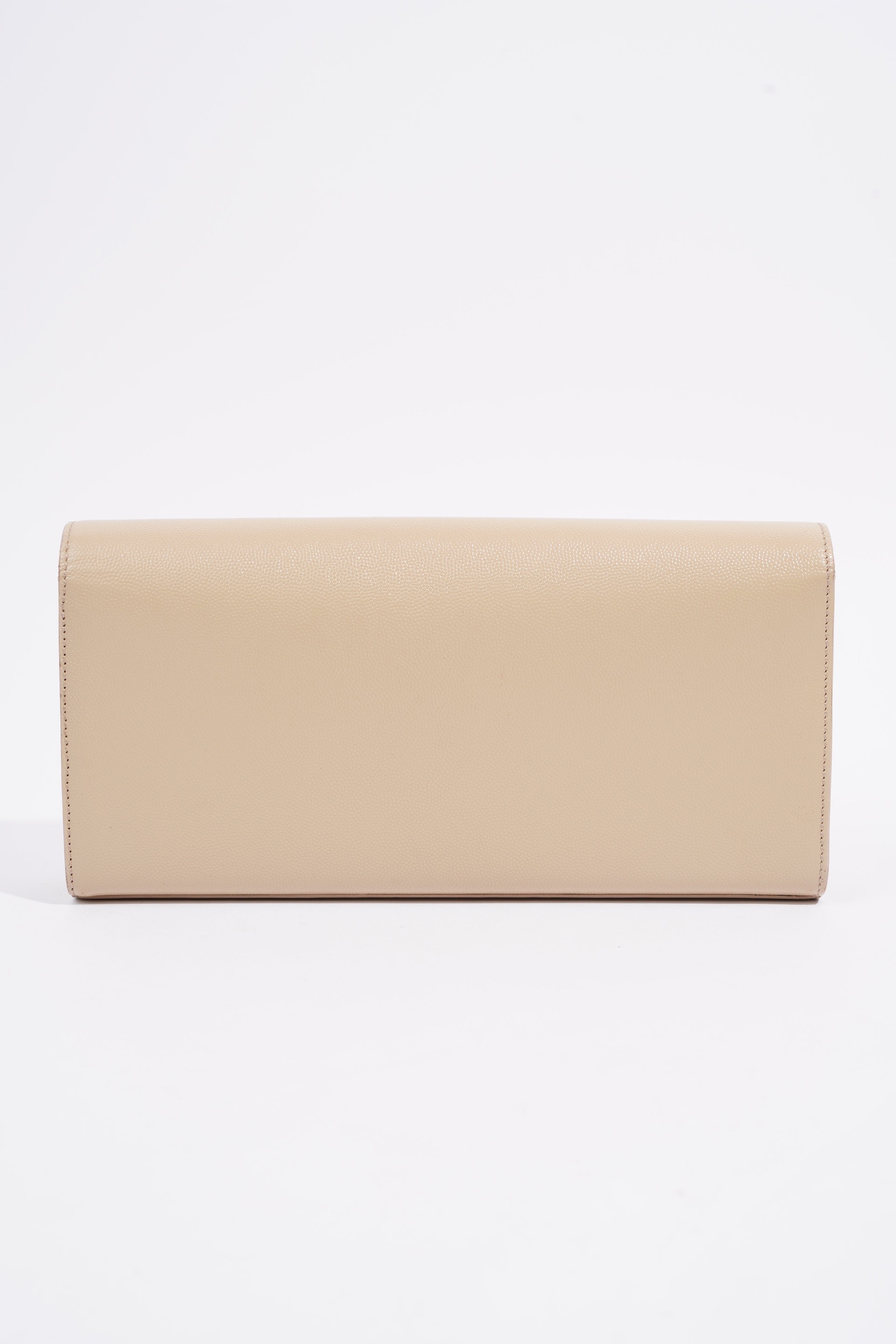 Saint Laurent Kate Clutch Beige Grained Leather