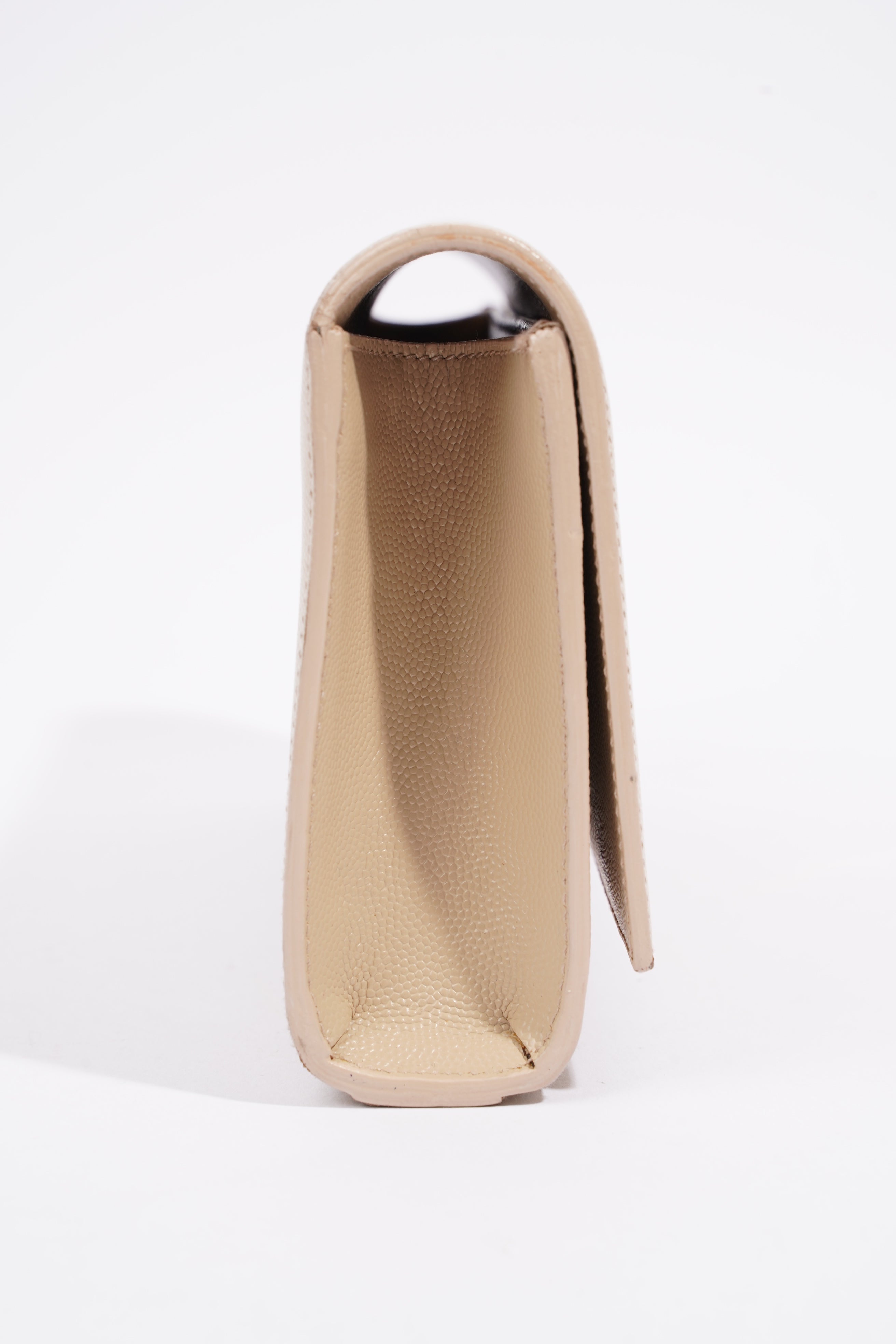 Saint Laurent Kate Clutch Beige Grained Leather