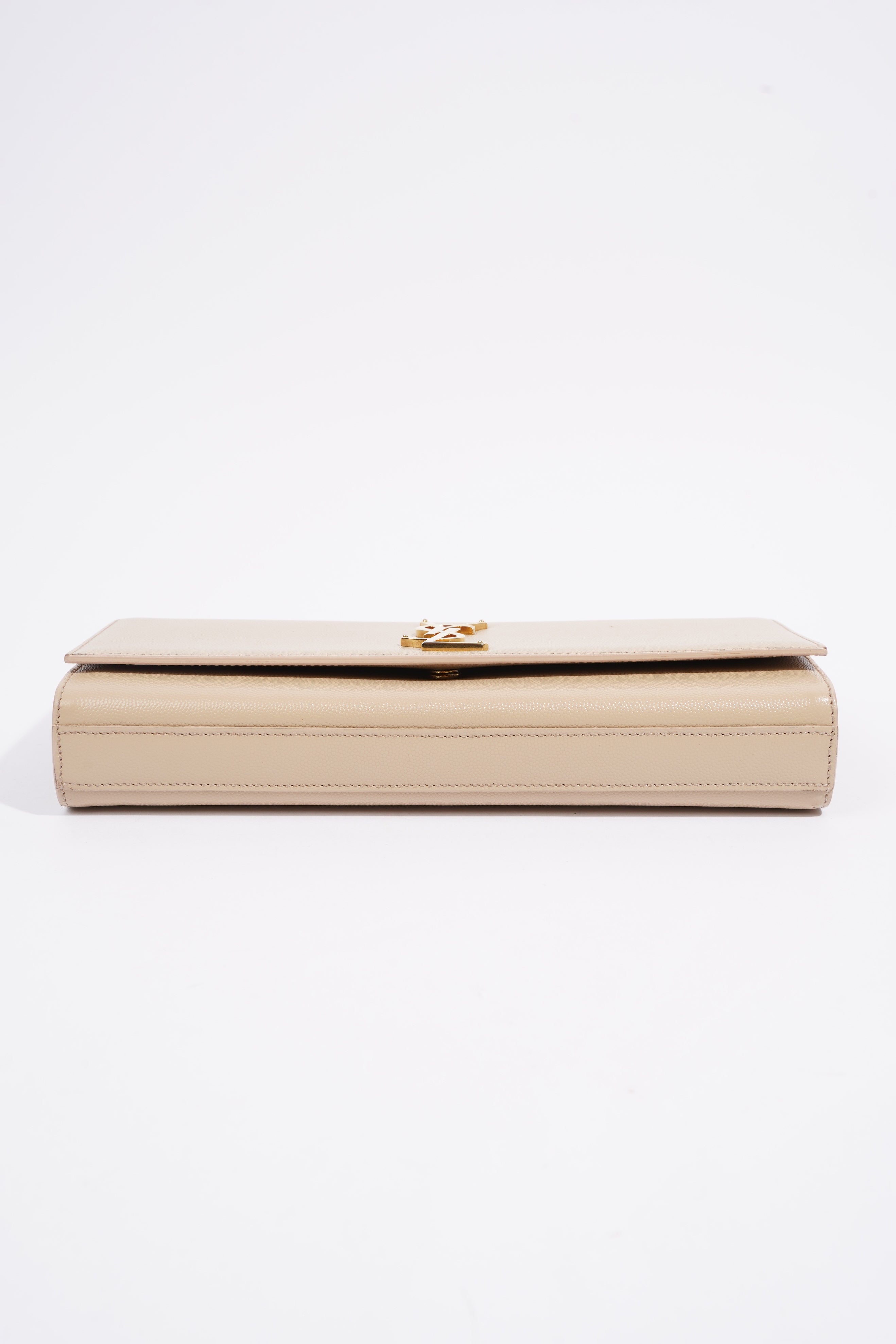 Saint Laurent Kate Clutch Beige Grained Leather