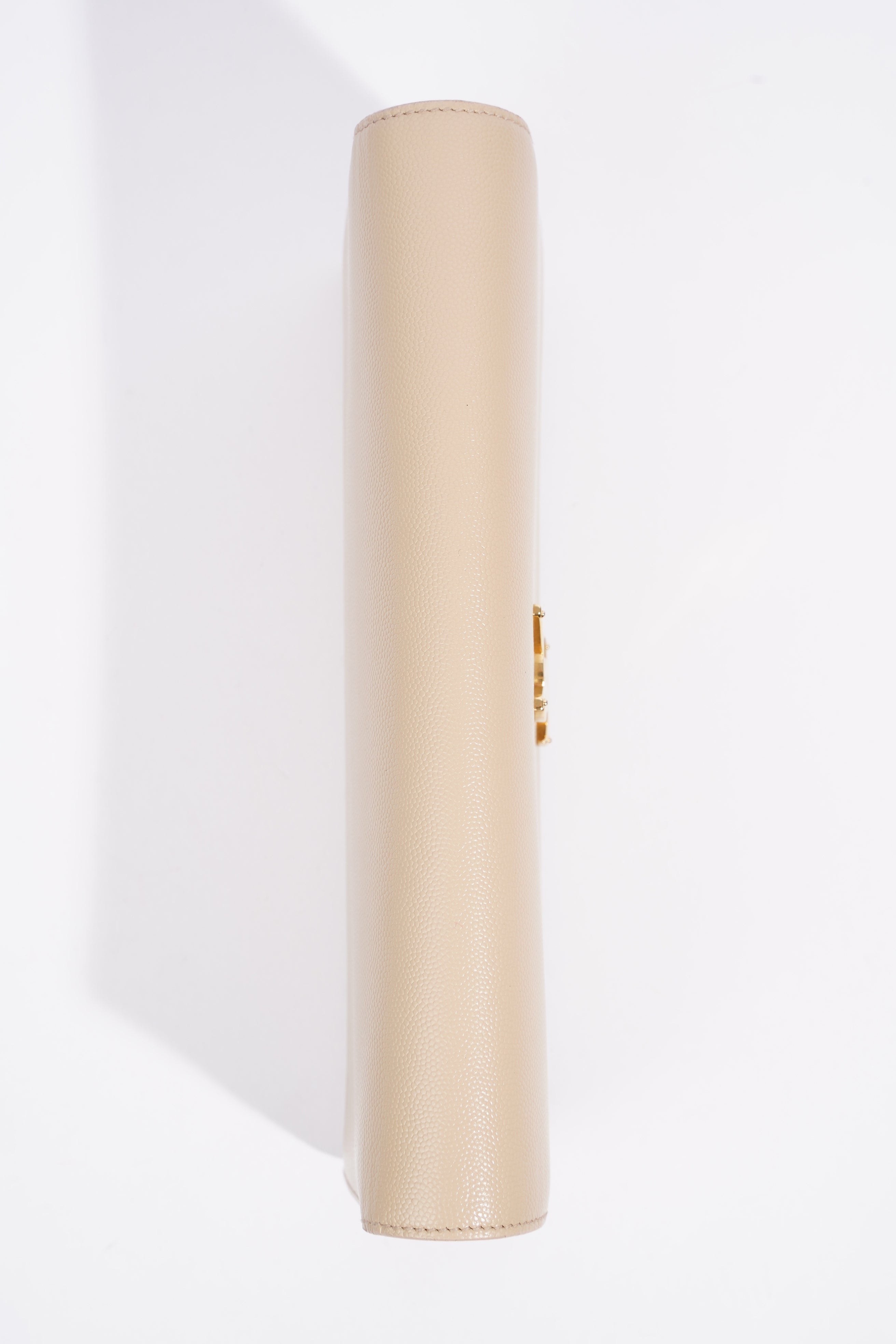 Saint Laurent Kate Clutch Beige Grained Leather