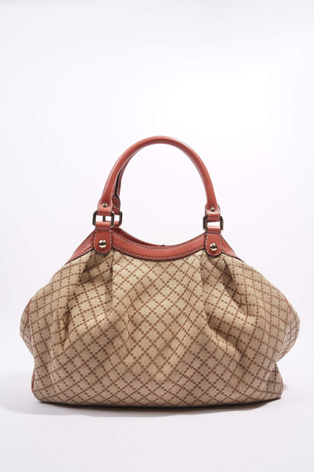 Gucci Sukey Tote Bag Beige / Coral Canvas Small