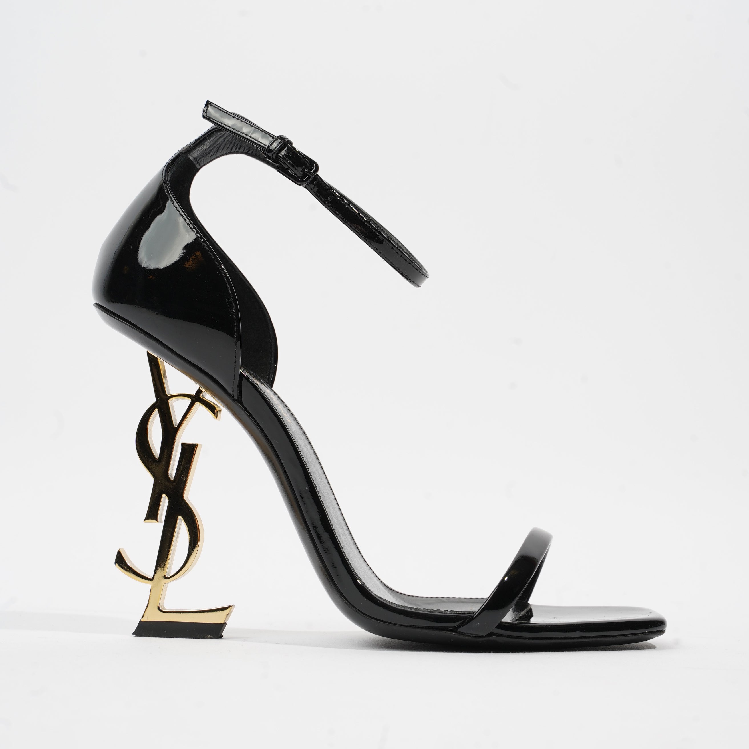 Saint Laurent Cassandra Heel 100 Black Patent Leather EU 38 UK 5