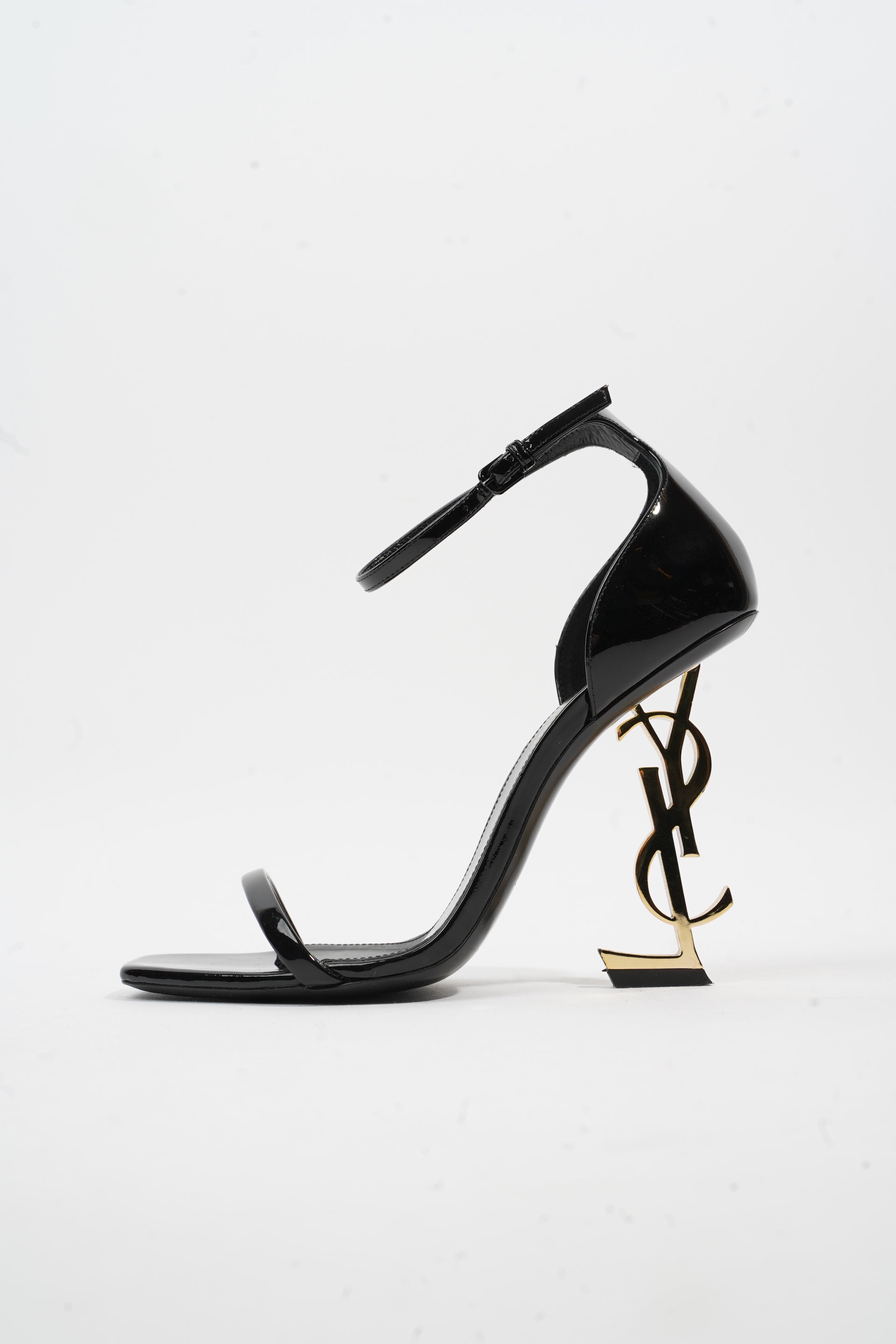 Saint Laurent Cassandra Heel 100 Black Patent Leather EU 38 UK 5
