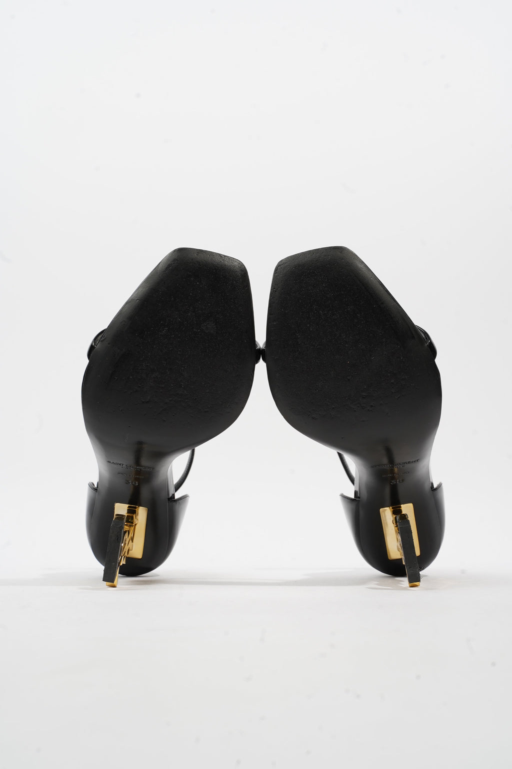 Saint Laurent Cassandra Heel 100 Black Patent Leather EU 38 UK 5