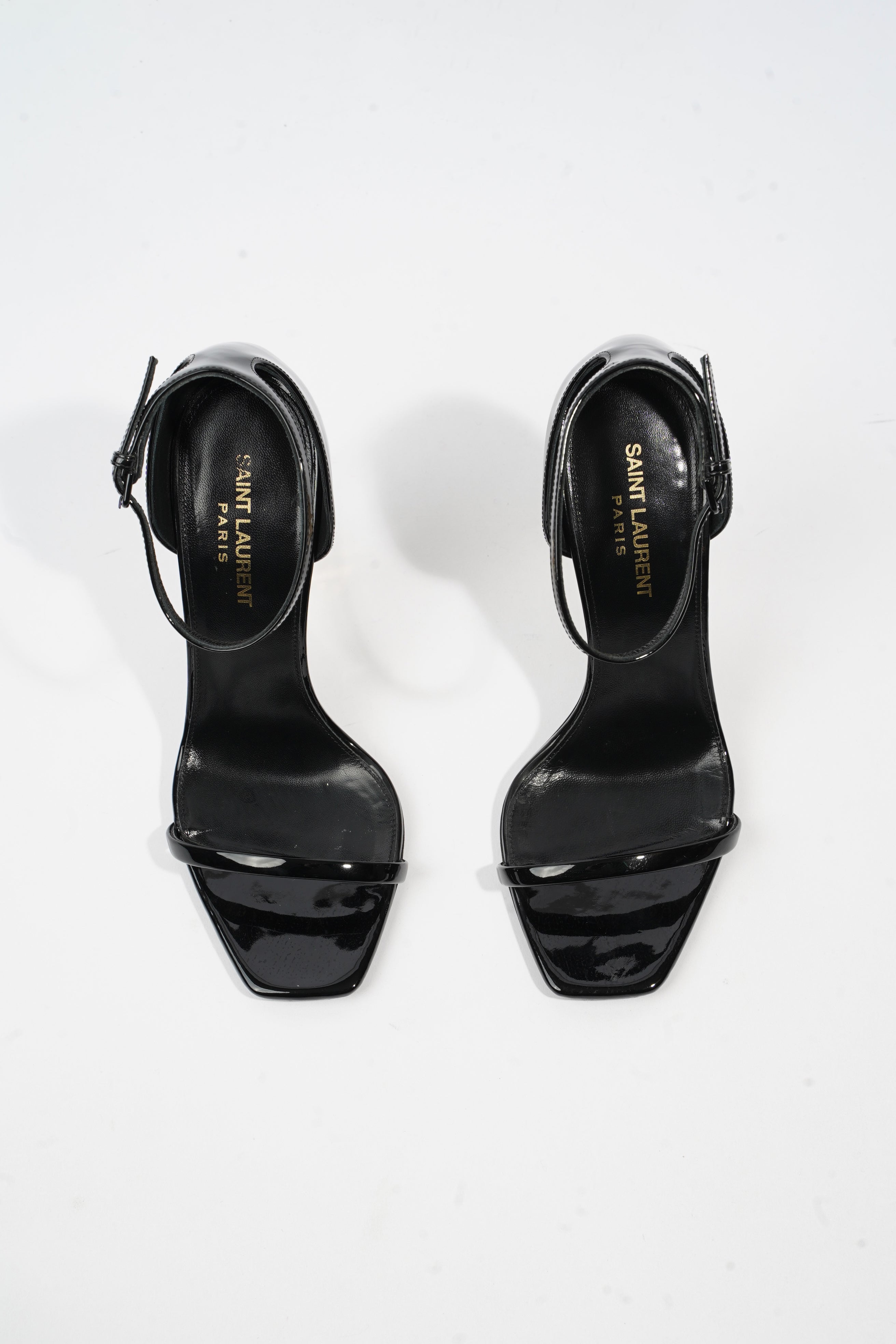 Saint Laurent Cassandra Heel 100 Black Patent Leather EU 38 UK 5