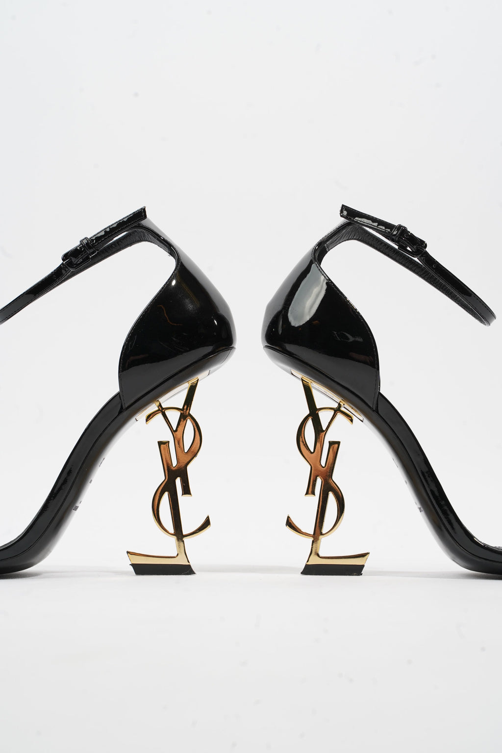 Saint Laurent Cassandra Heel 100 Black Patent Leather EU 38 UK 5