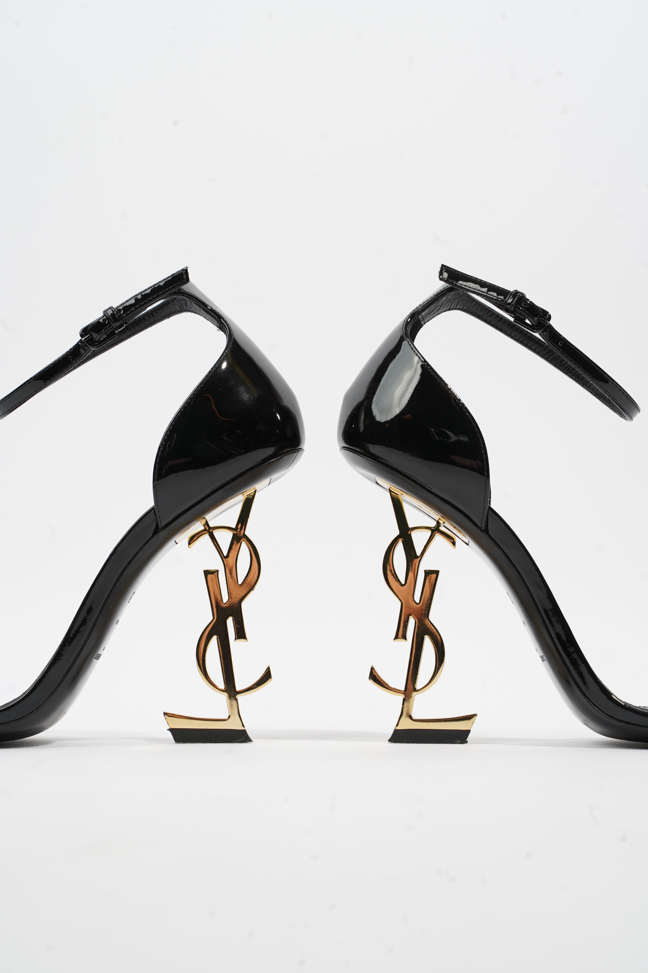 Saint Laurent Cassandra Heel 100 Black Patent Leather EU 38 UK 5