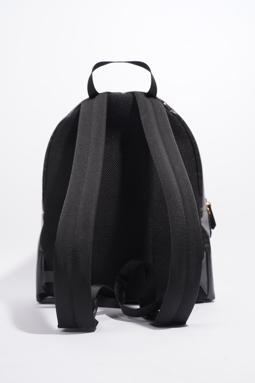 Fendi Fendimania Backpack Black / White / Orange Logo Coated Canvas