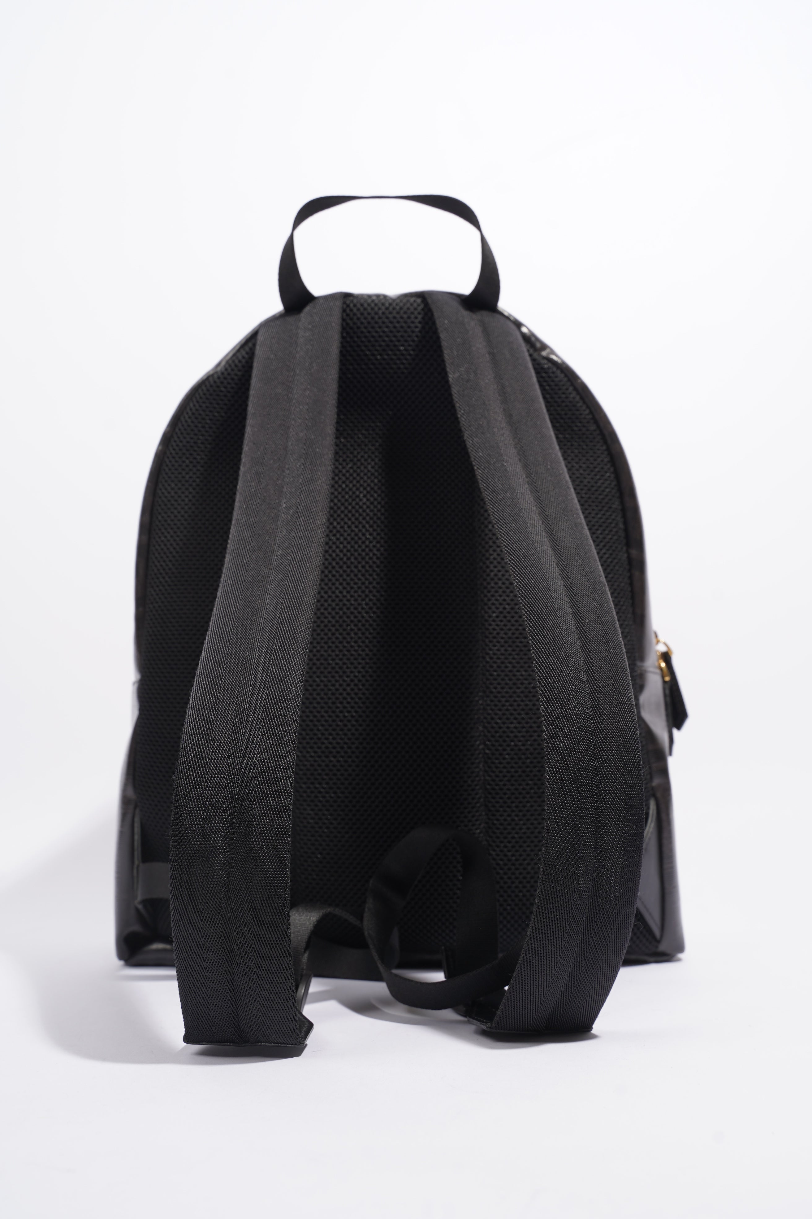 Fendi Fendimania Backpack Black / White / Orange Logo Coated Canvas