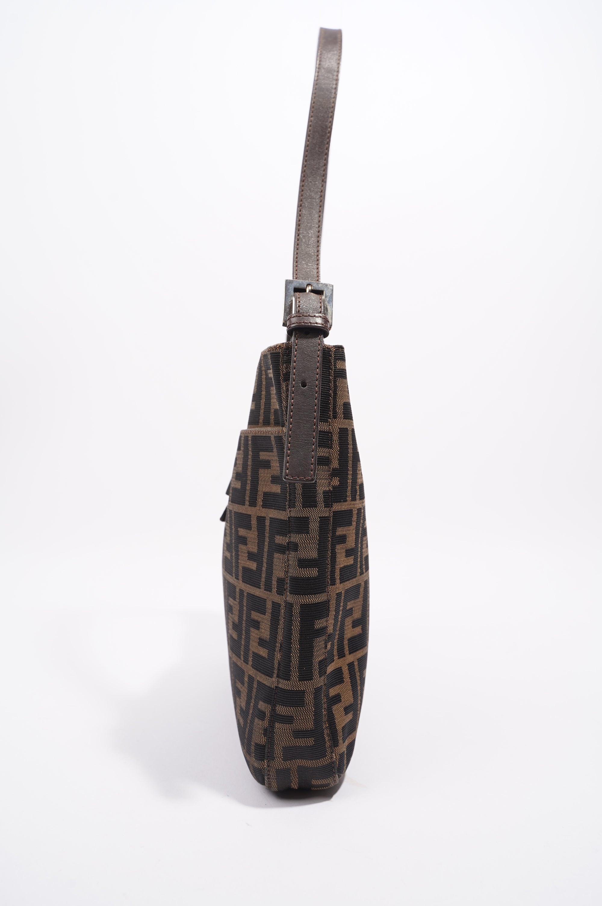 Fendi Double Flap Bag Brown Zucca Canvas