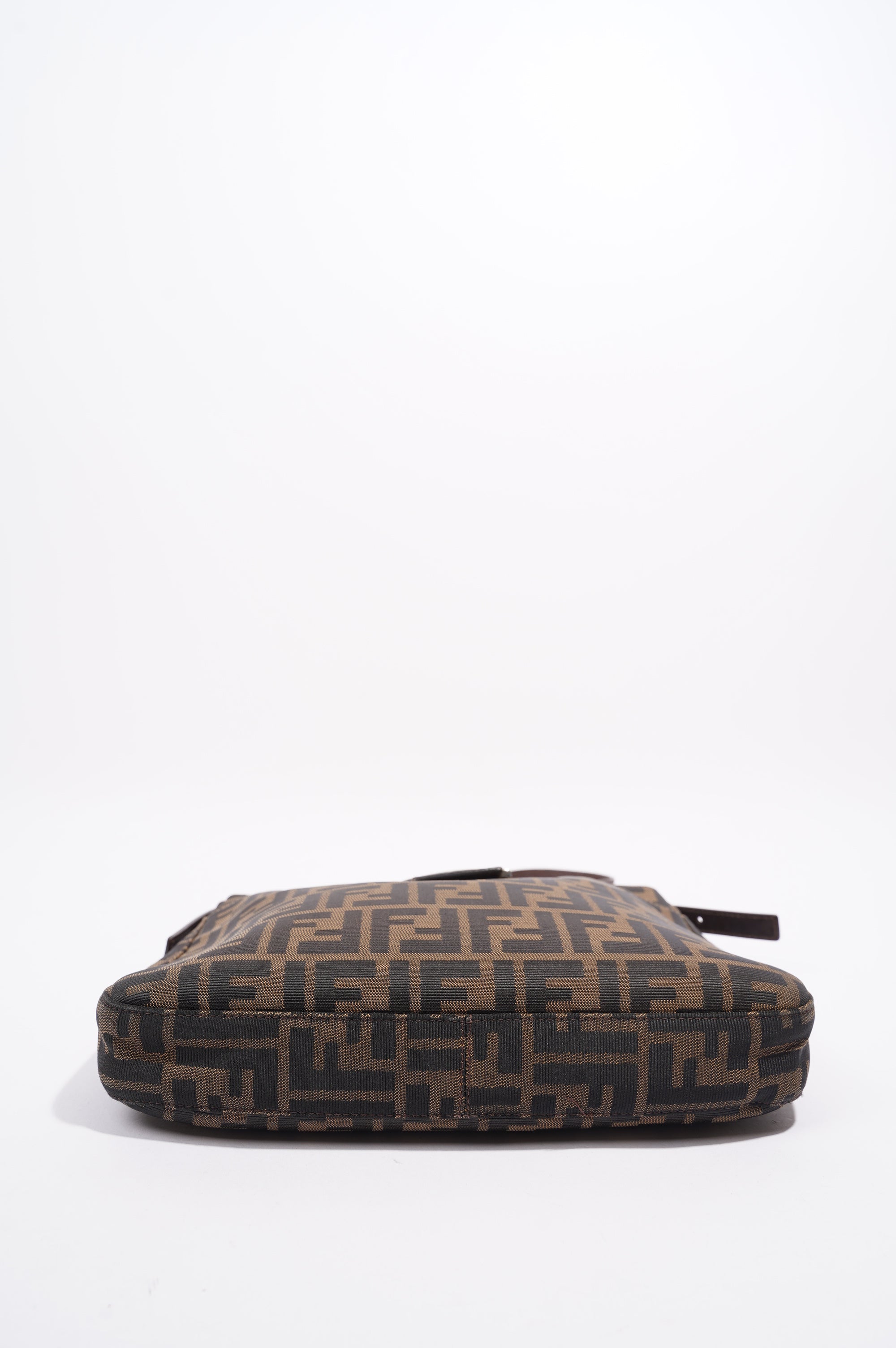 Fendi Double Flap Bag Brown Zucca Canvas