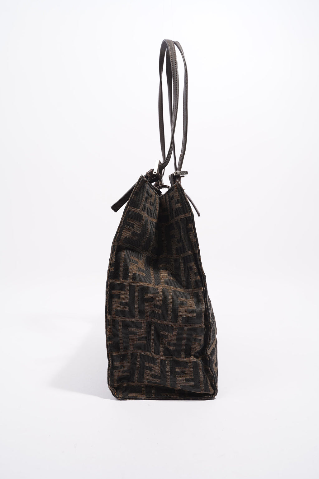 Fendi Print Shoulder Bag Brown Zucca Canvas