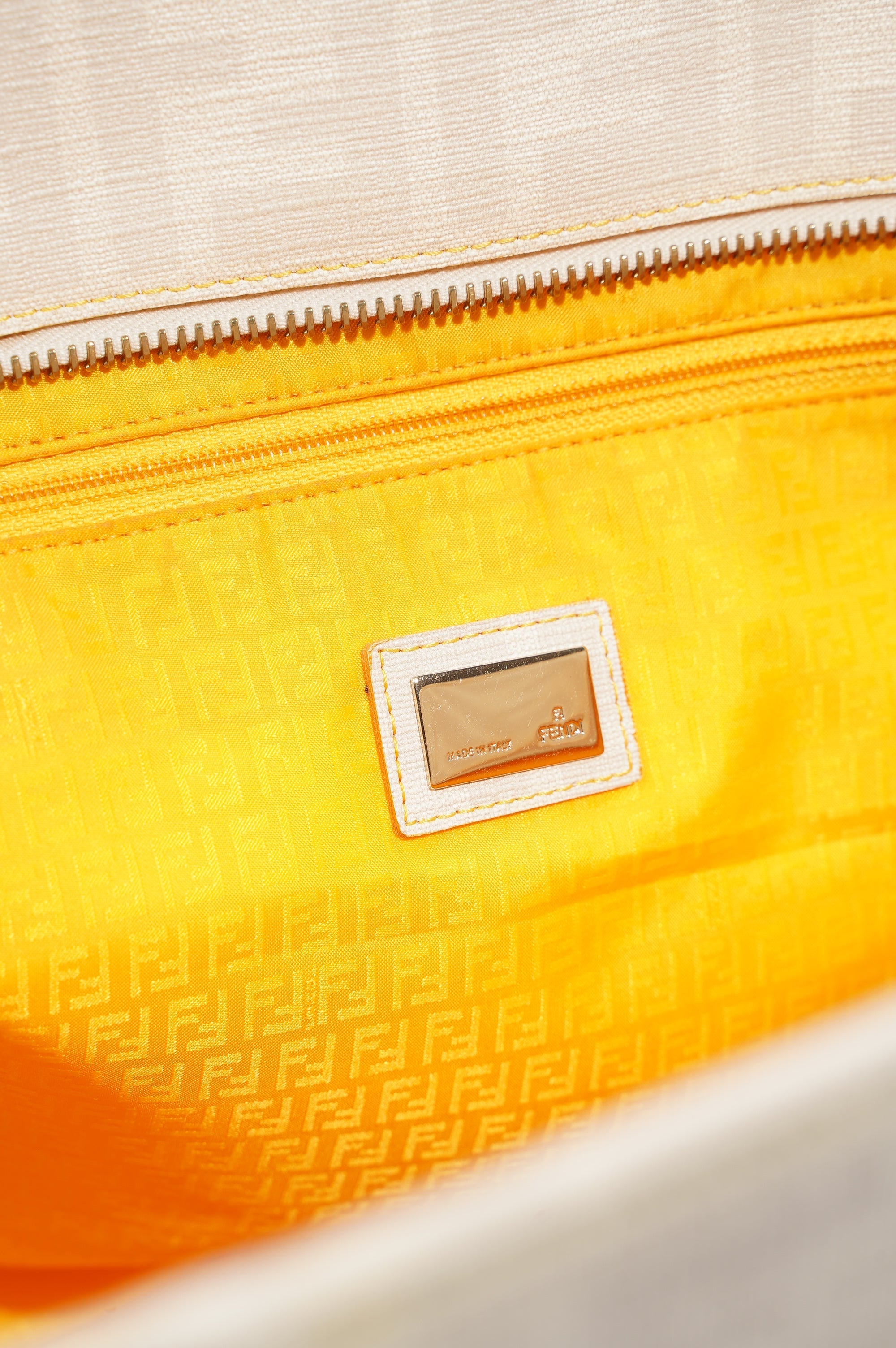 Fendi Zucca Tote Bag White Canvas