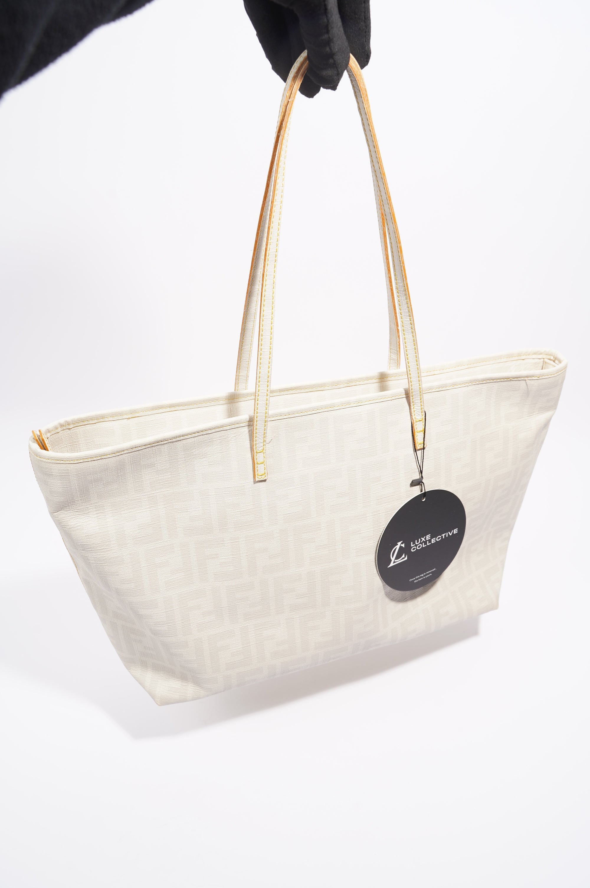 Fendi Zucca Tote Bag White Canvas