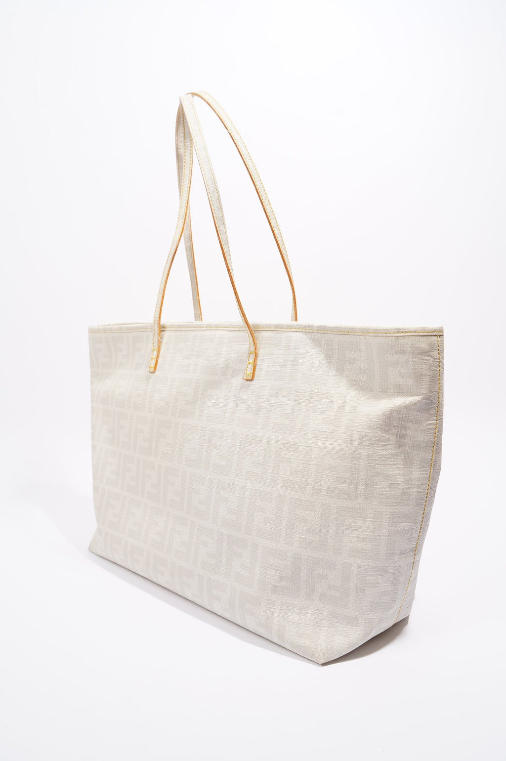 Fendi Zucca Tote Bag White Canvas