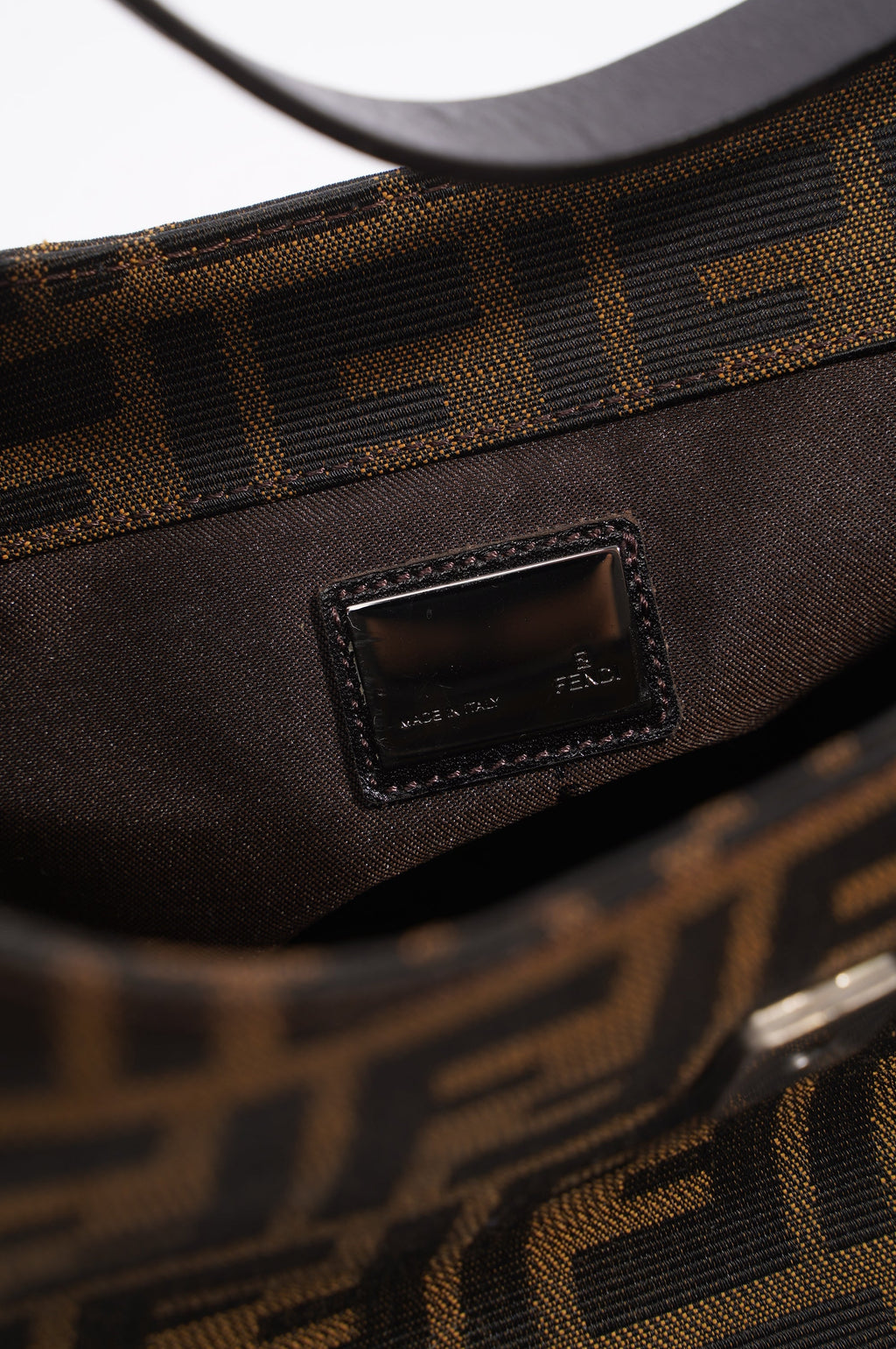 Fendi Zucca Shoulder Bag Brown Canvas