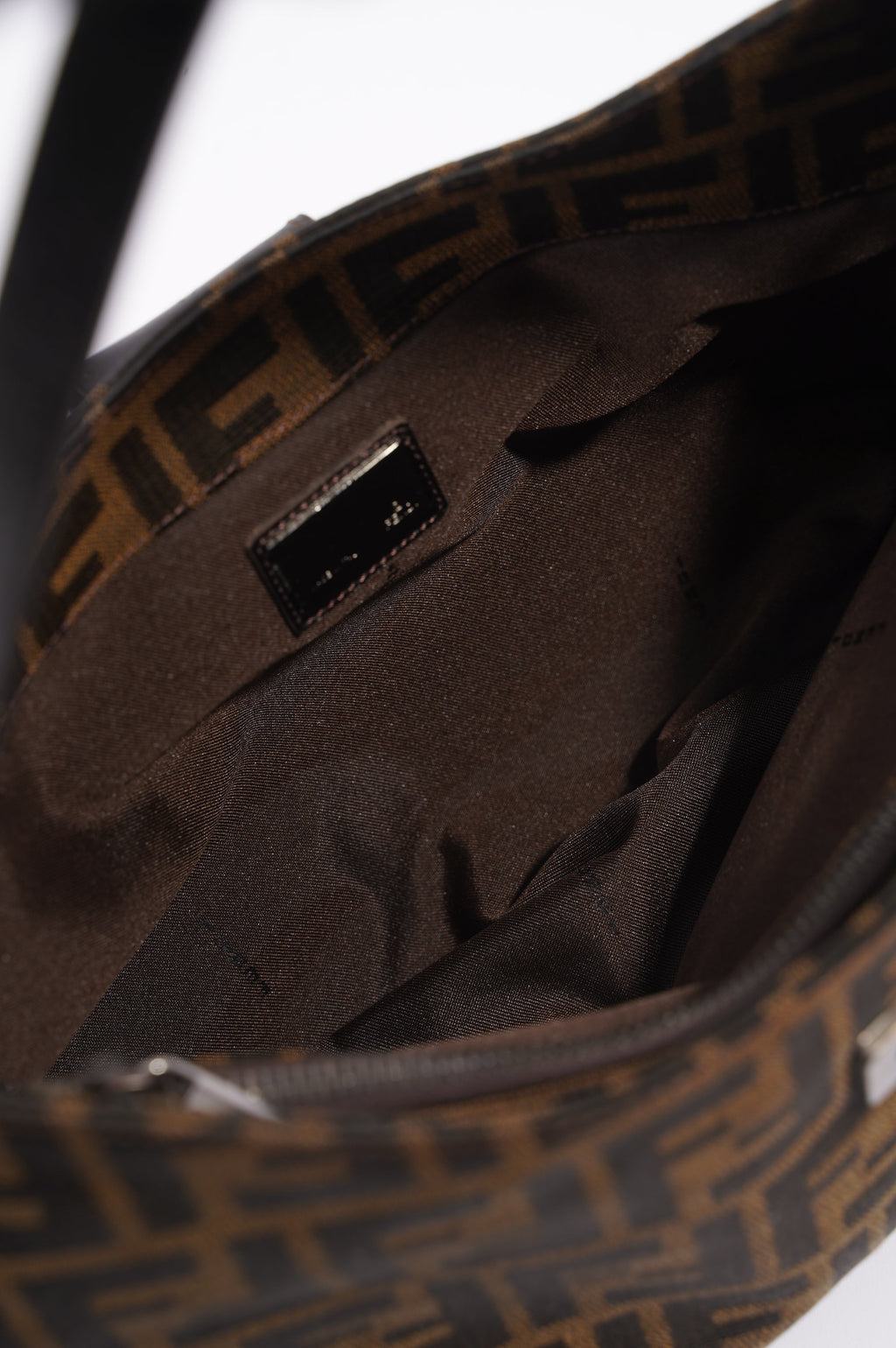 Fendi Zucca Shoulder Bag Brown Canvas
