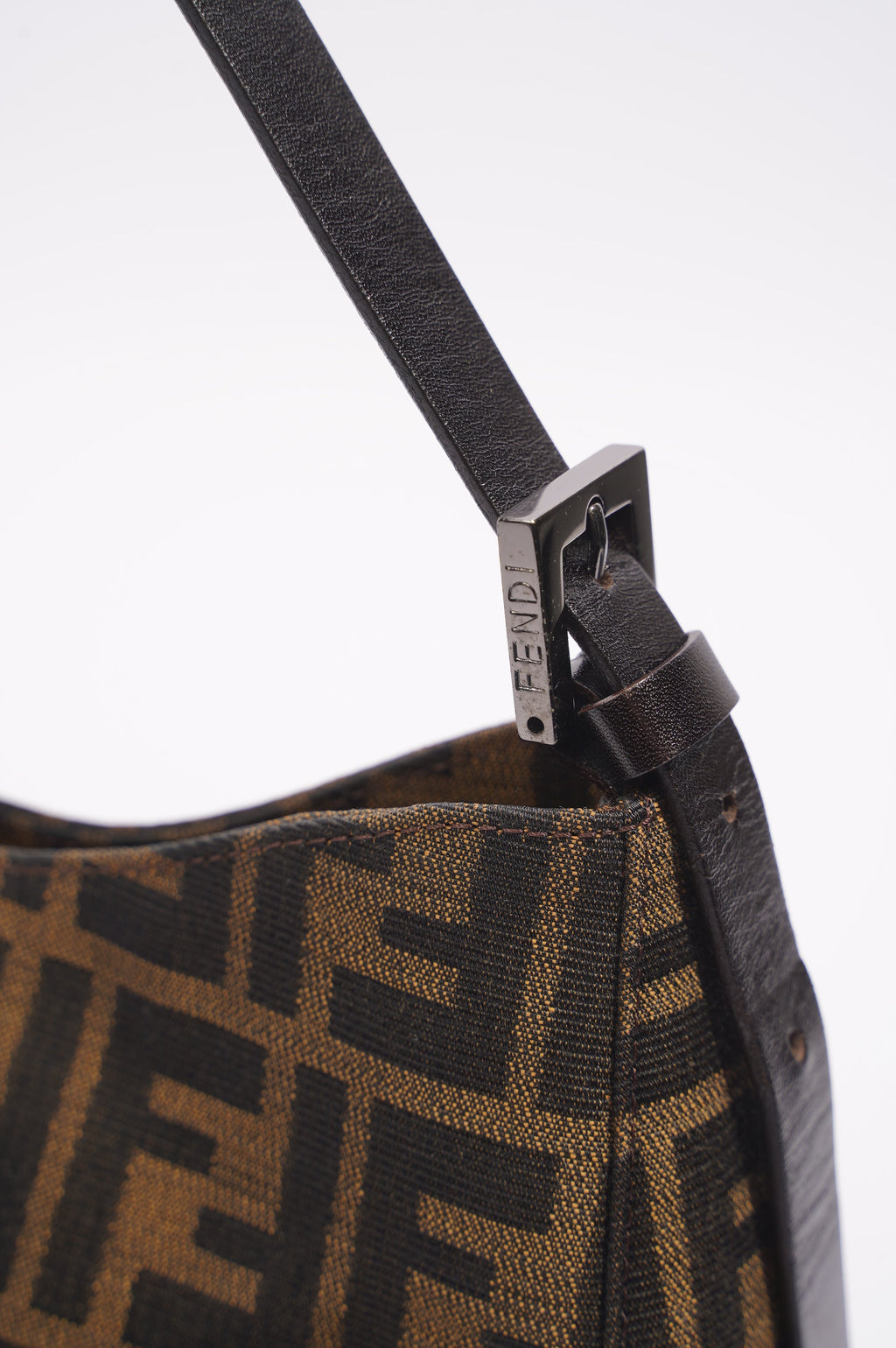 Fendi Zucca Shoulder Bag Brown Canvas