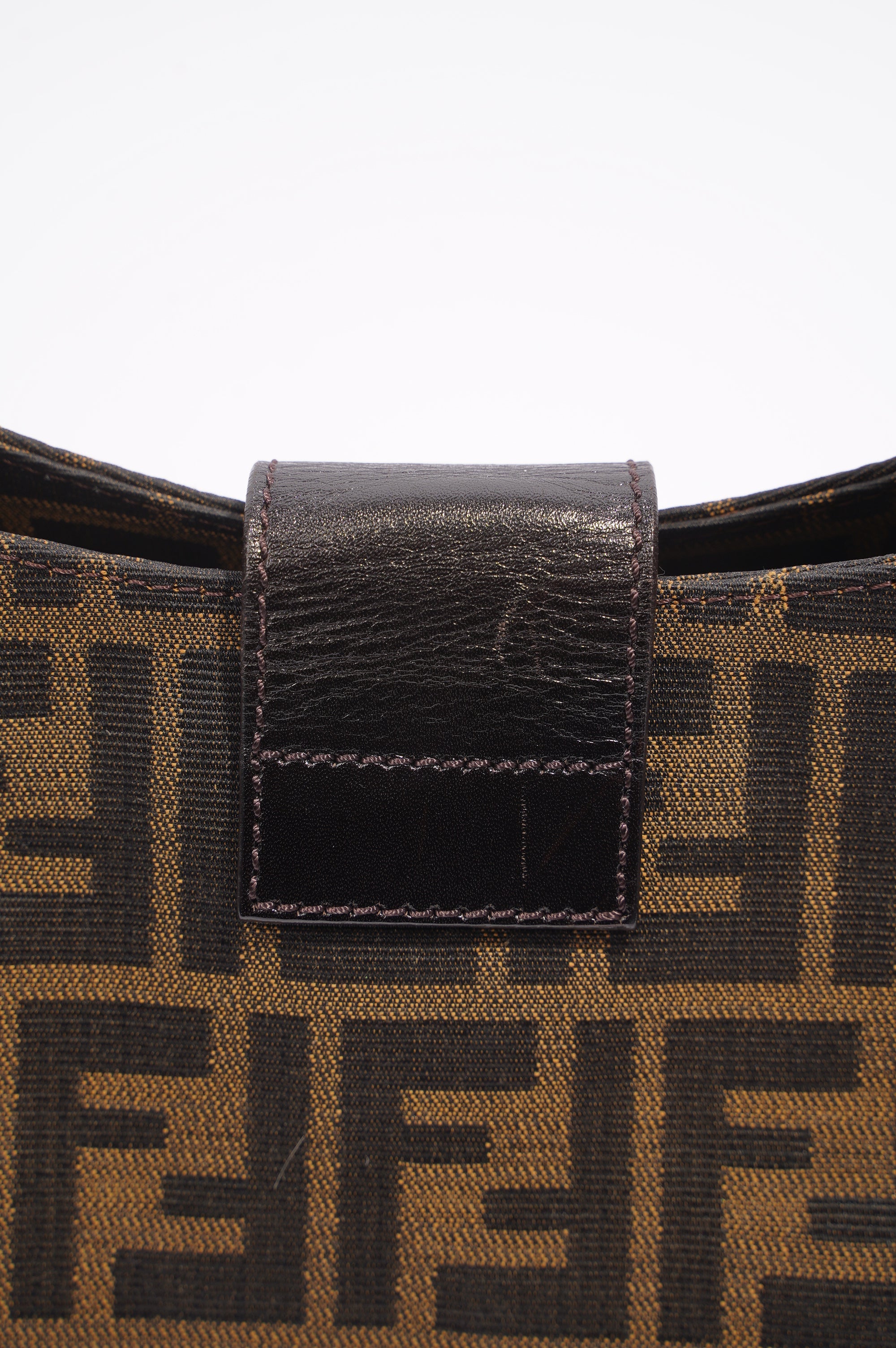 Fendi Zucca Shoulder Bag Brown Canvas