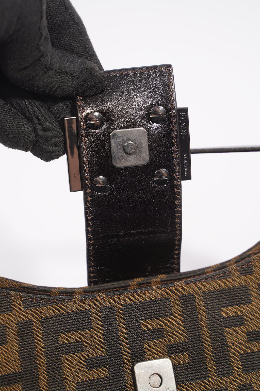 Fendi Zucca Shoulder Bag Brown Canvas
