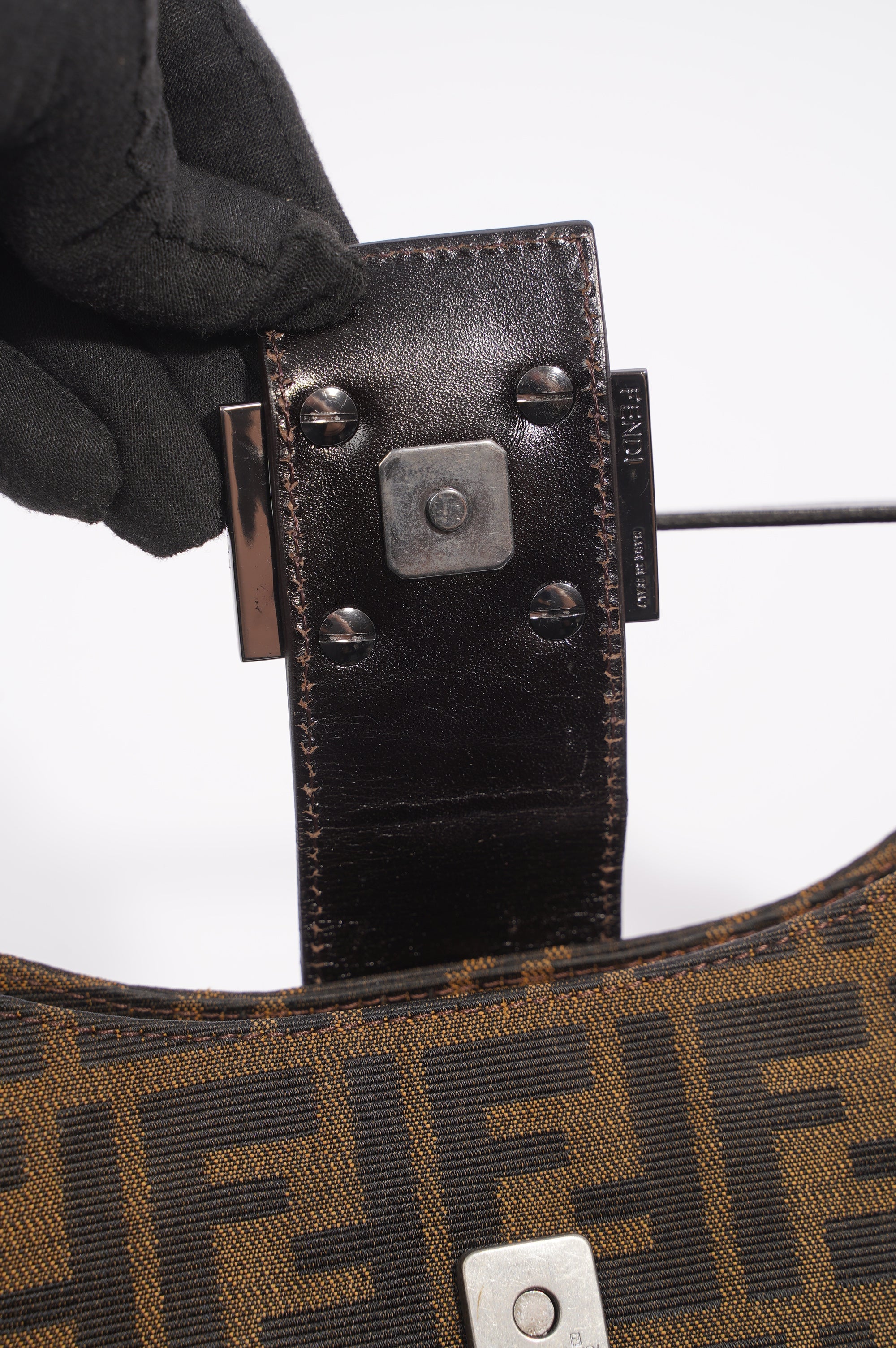 Fendi Zucca Shoulder Bag Brown Canvas