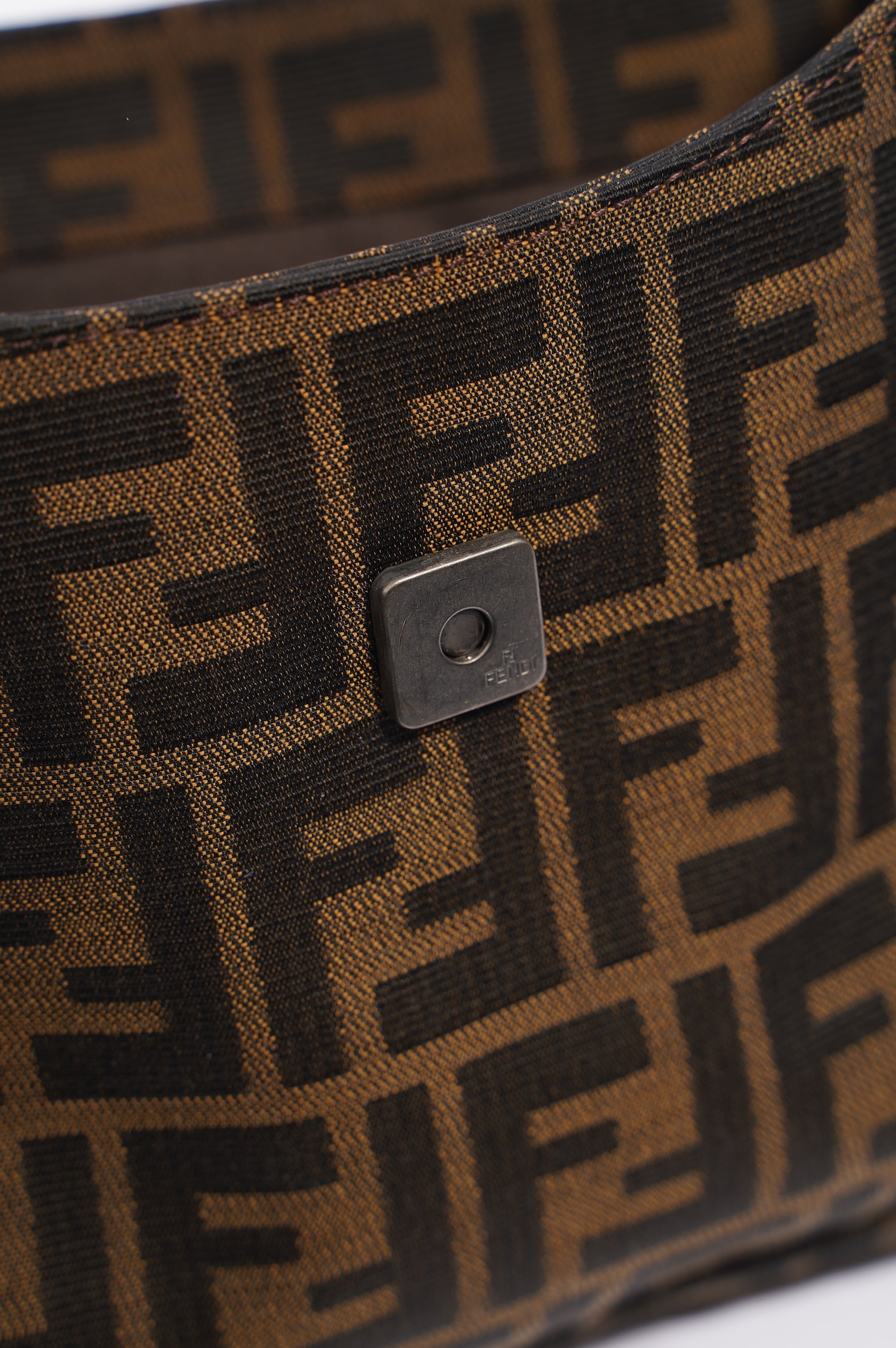 Fendi Zucca Shoulder Bag Brown Canvas
