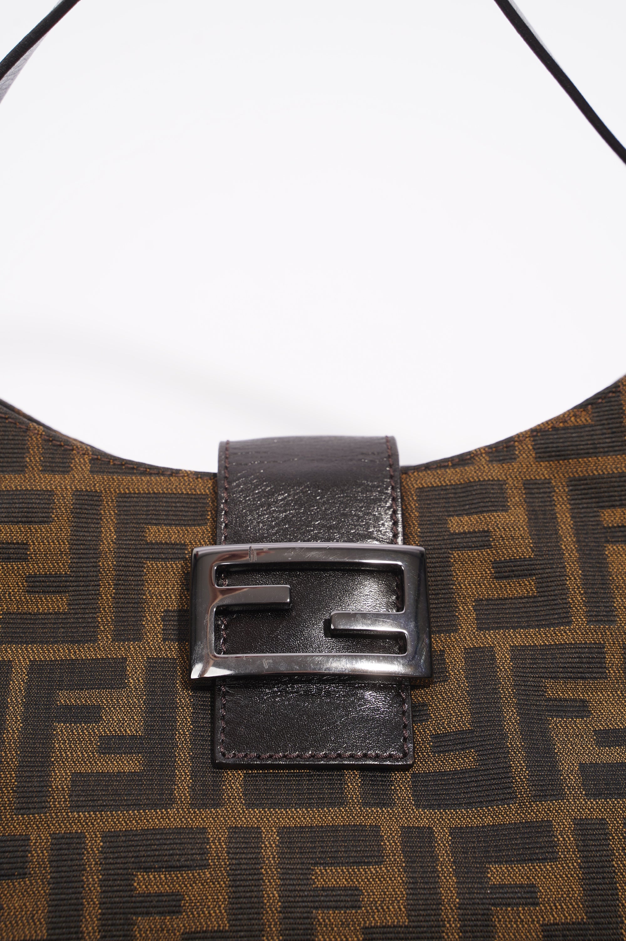Fendi Zucca Shoulder Bag Brown Canvas