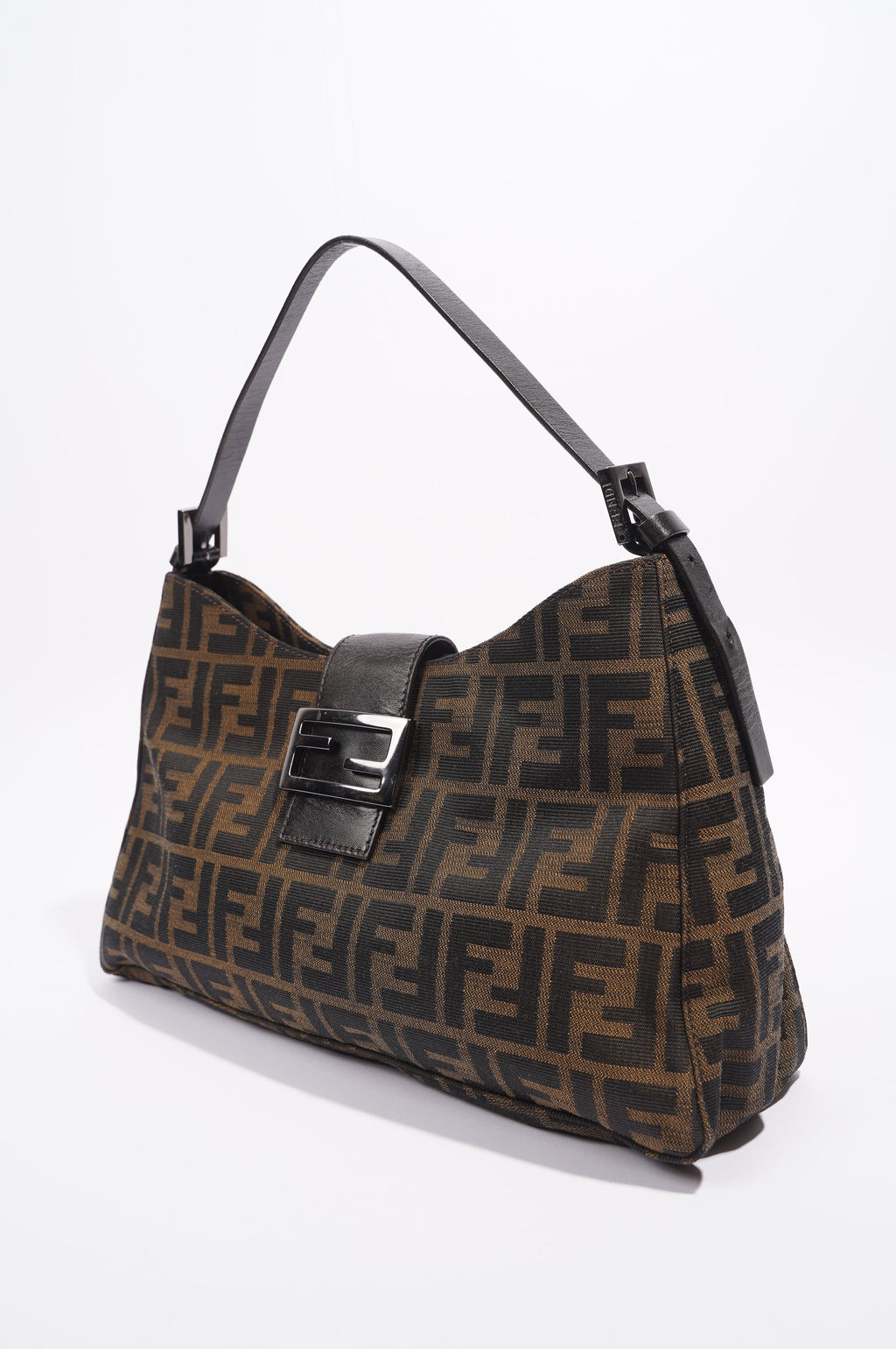Fendi Zucca Shoulder Bag Brown Canvas
